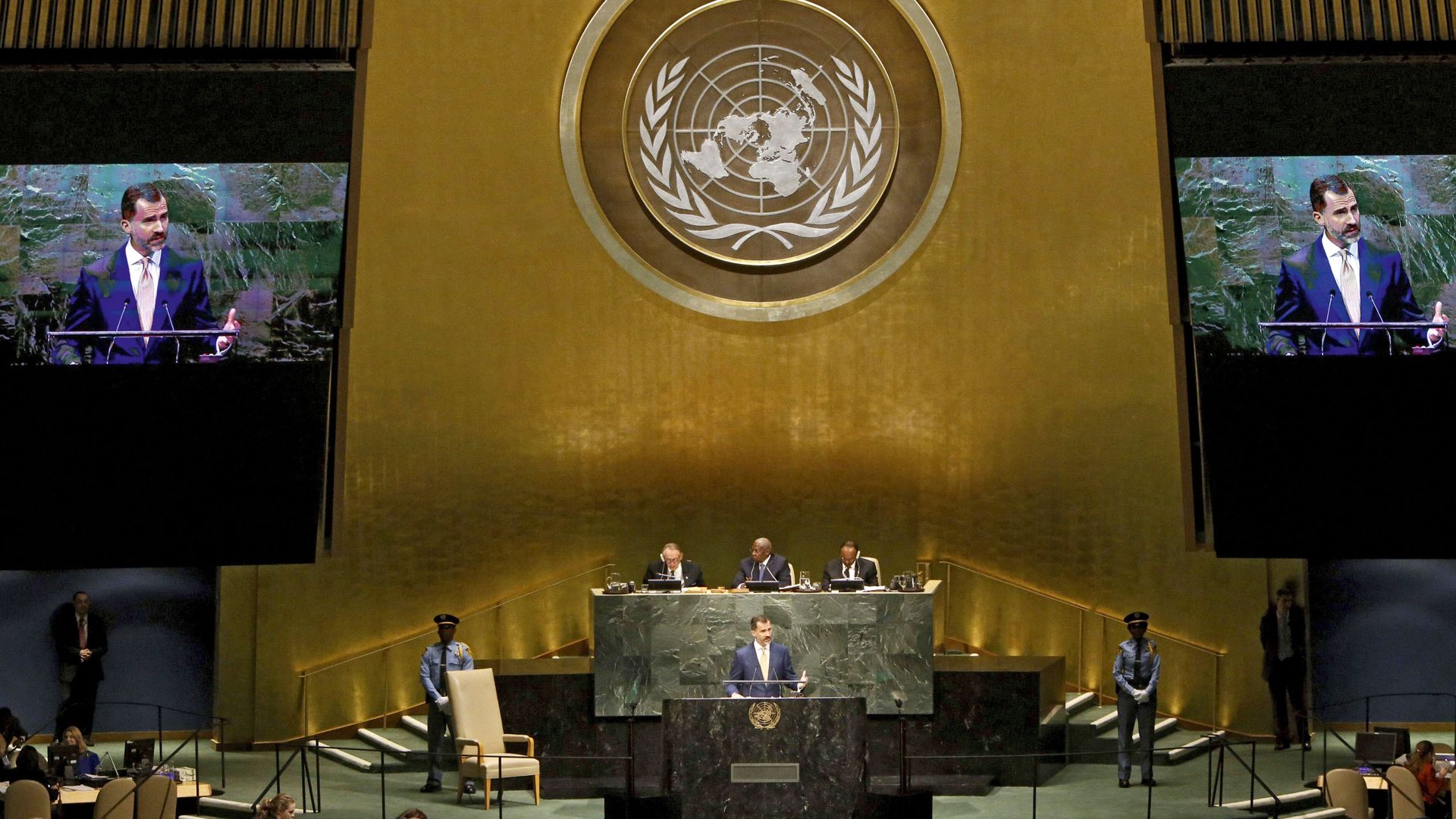 Don Felipe en su primera intervención como Rey en la ONU (septiembre de 2014)