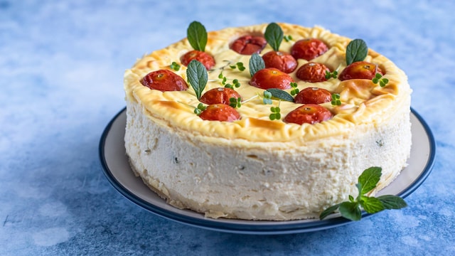Tarta de queso y tomate