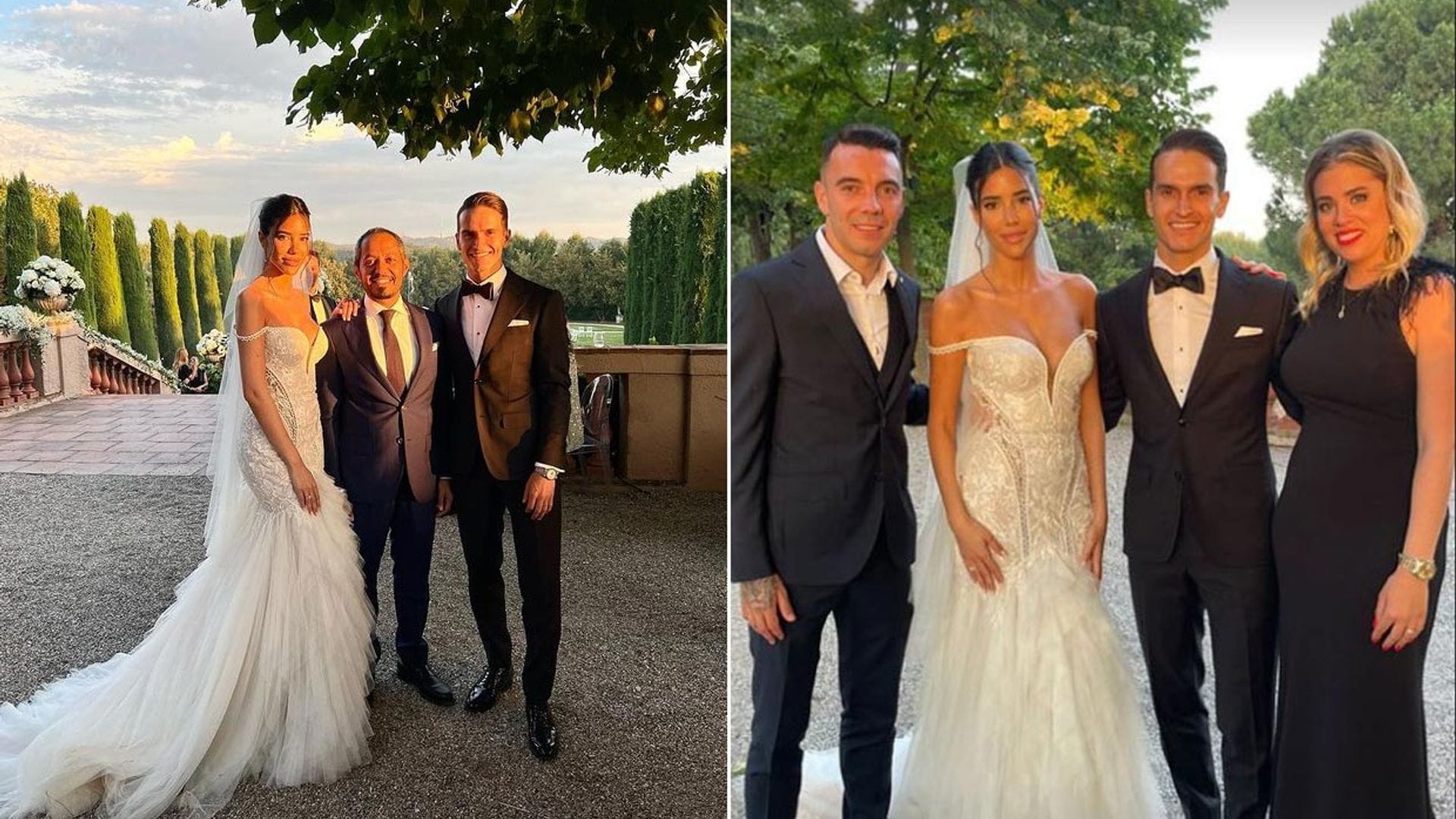 El futbolista del Celta Denis Suárez y Nadia Avilés se dan el 'sí quiero' en un castillo del siglo XI