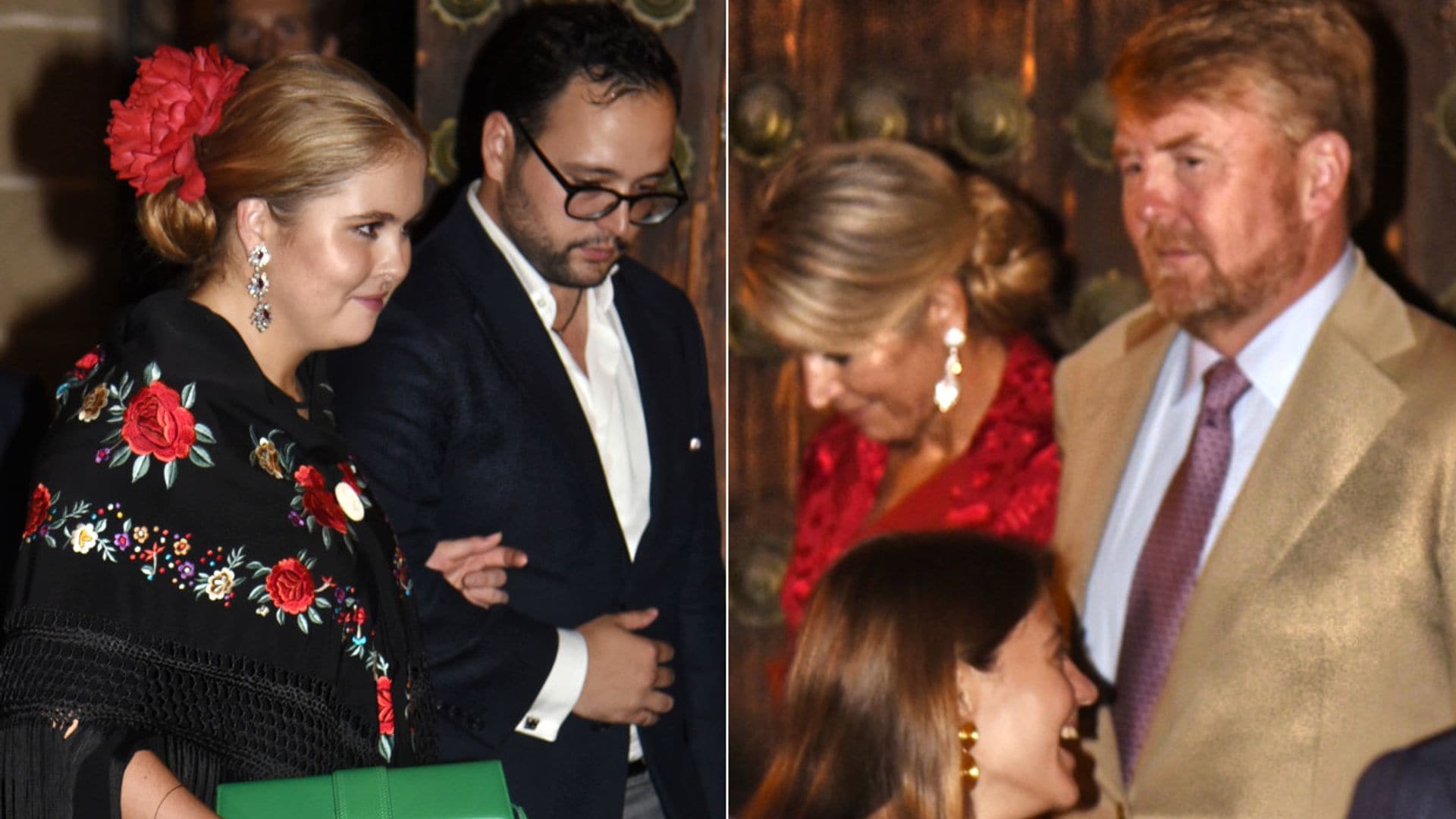 Los Reyes de Países Bajos y su hija la princesa Amalia, en la preboda de la duquesa de Medinaceli en Jerez