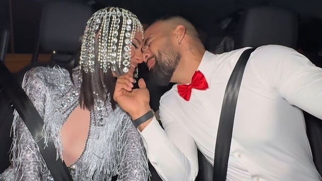 Sheynnis Palacios junto a su novio Carlos Gómez con motivo de su cumpleaños.