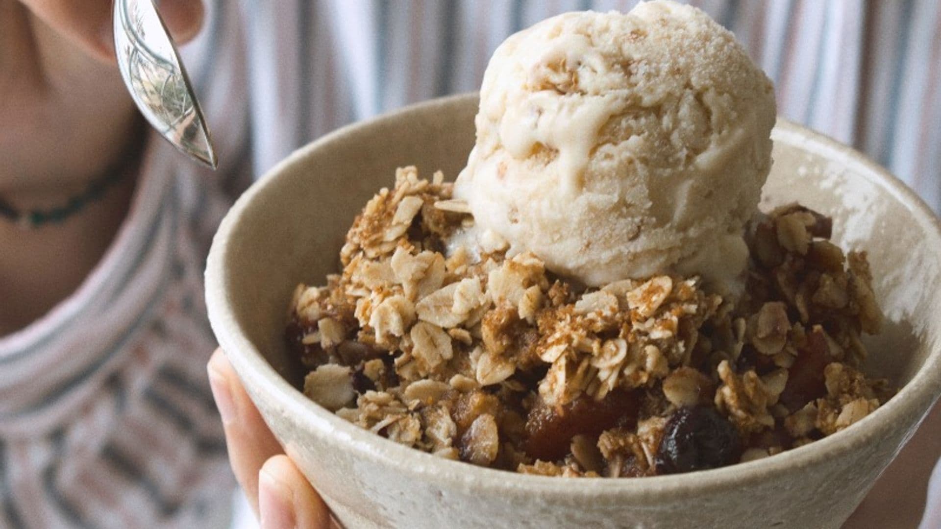 Helado de avena y nueces