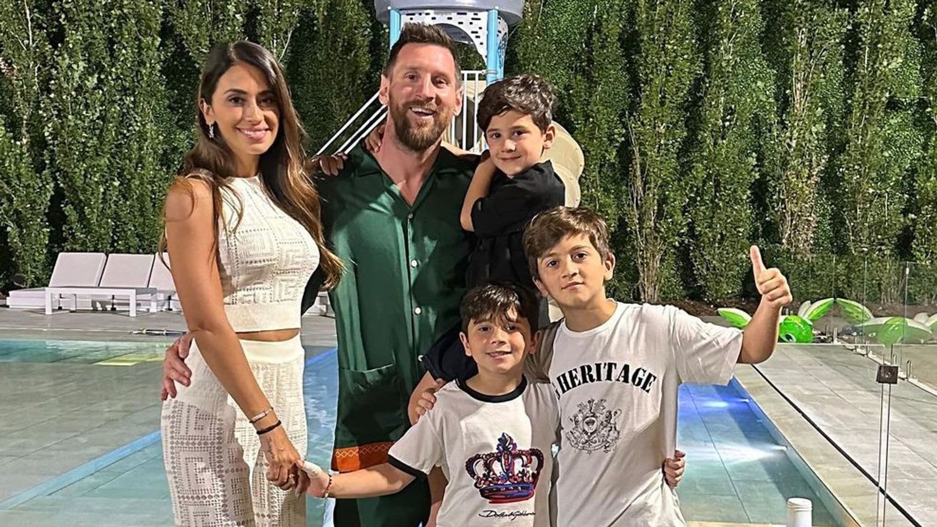 Antonela Roccuzzo y sus hijos apoyan a Messi en la Copa América 2024