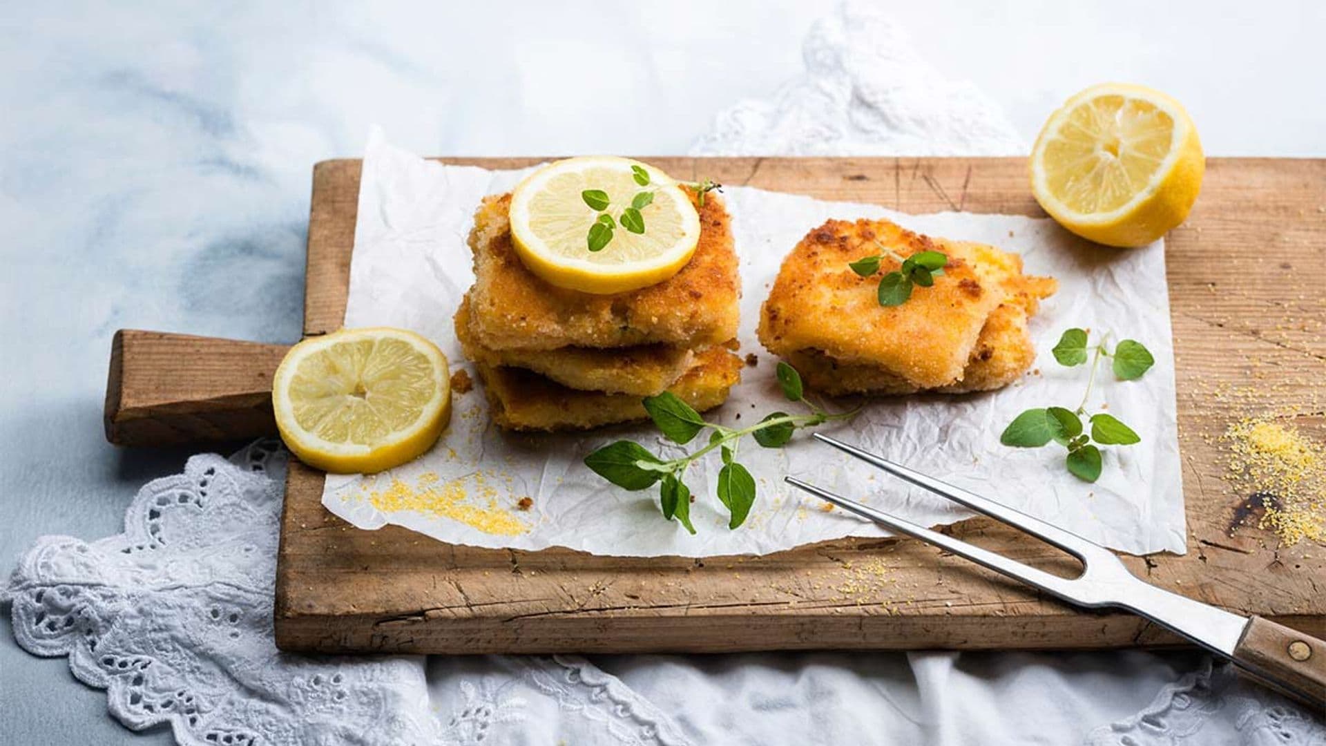 Mini escalopes de polenta y queso