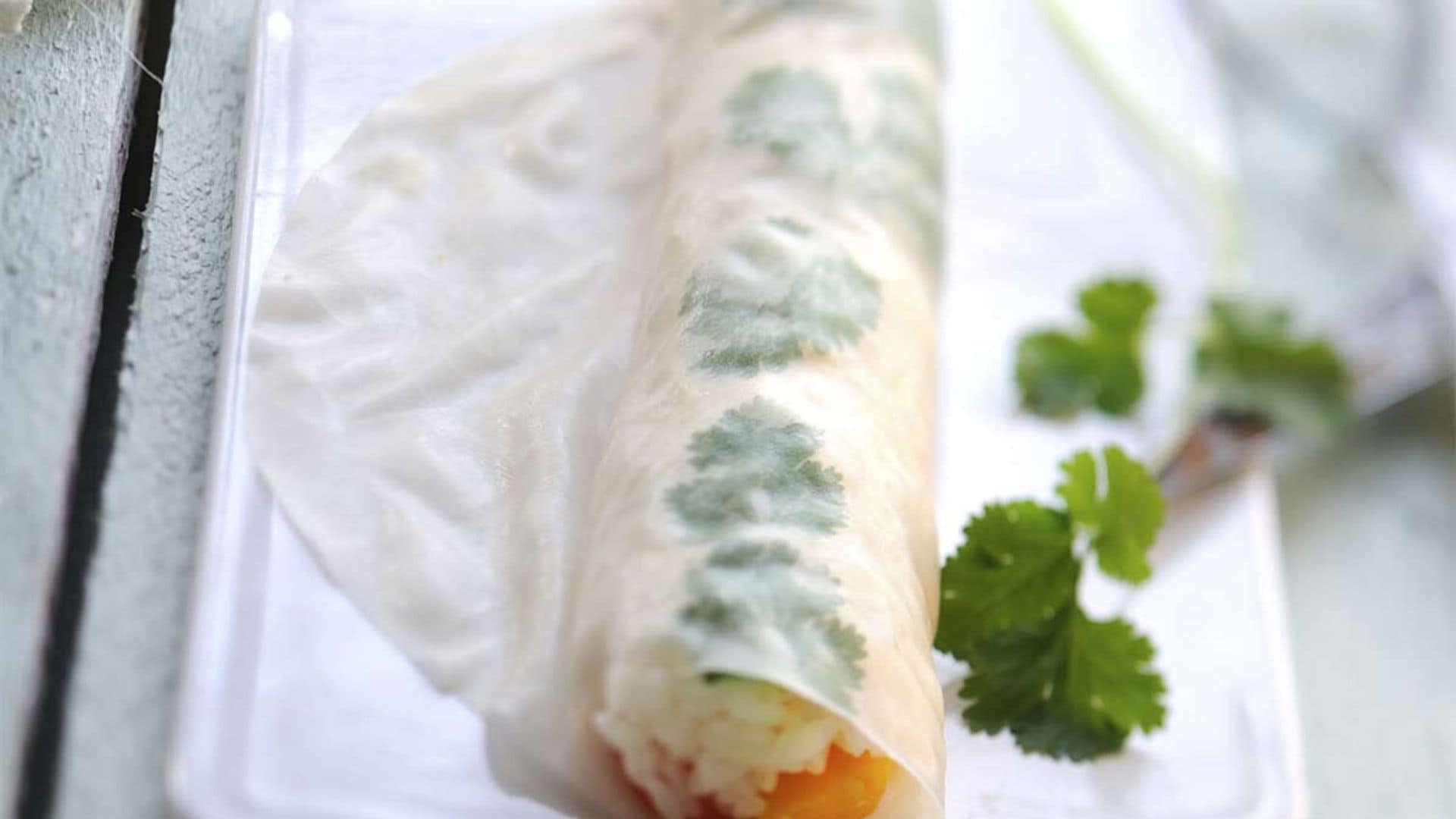 Rollitos de cigalas y verduras