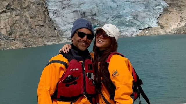 Karla Laveaga y Alejandro Fernández en el glaciar de Folgefonna, Noruega.