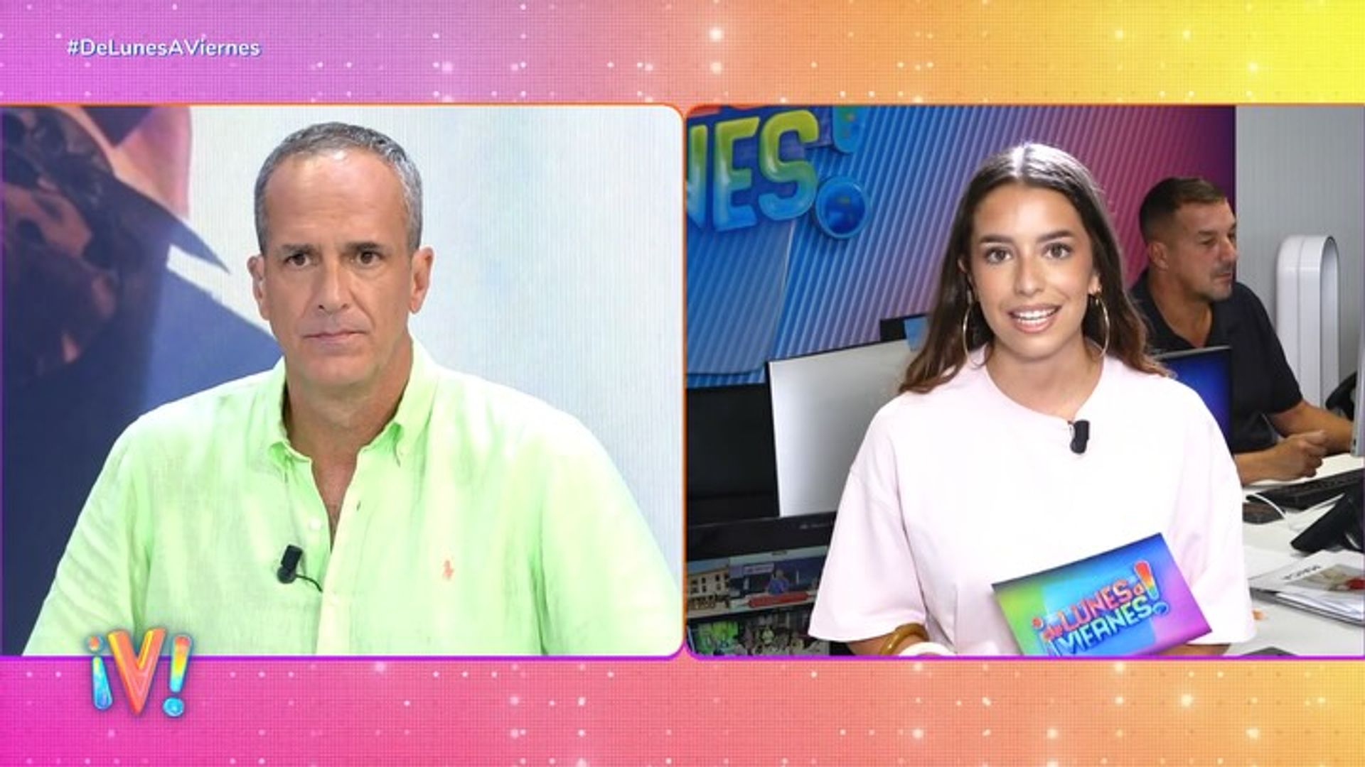 Santi Acosta y su hija Claudia compartiendo pantalla en 'De lunes a viernes'