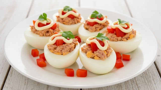 Huevos rellenos de atún