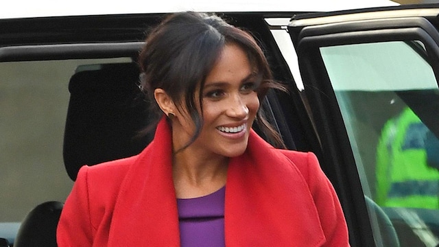 meghan markle red coat