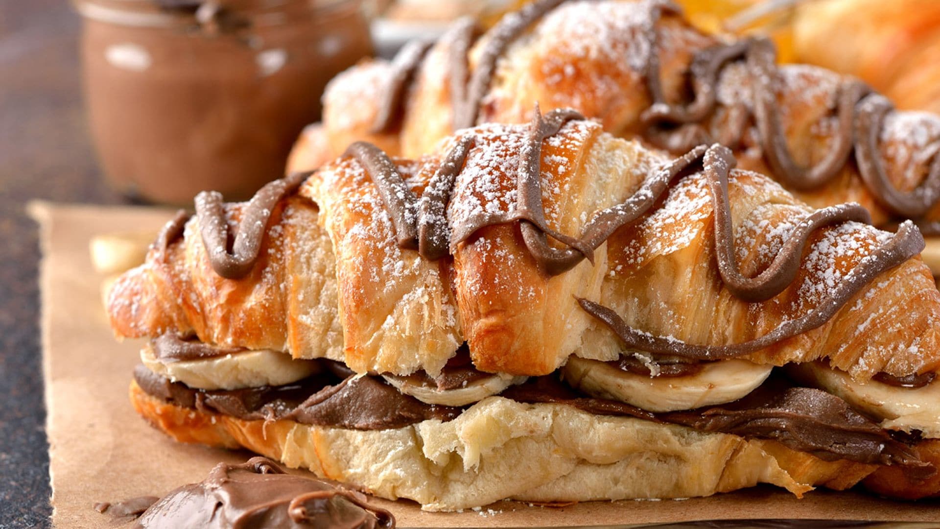 'Croissant' de chocolate y plátano