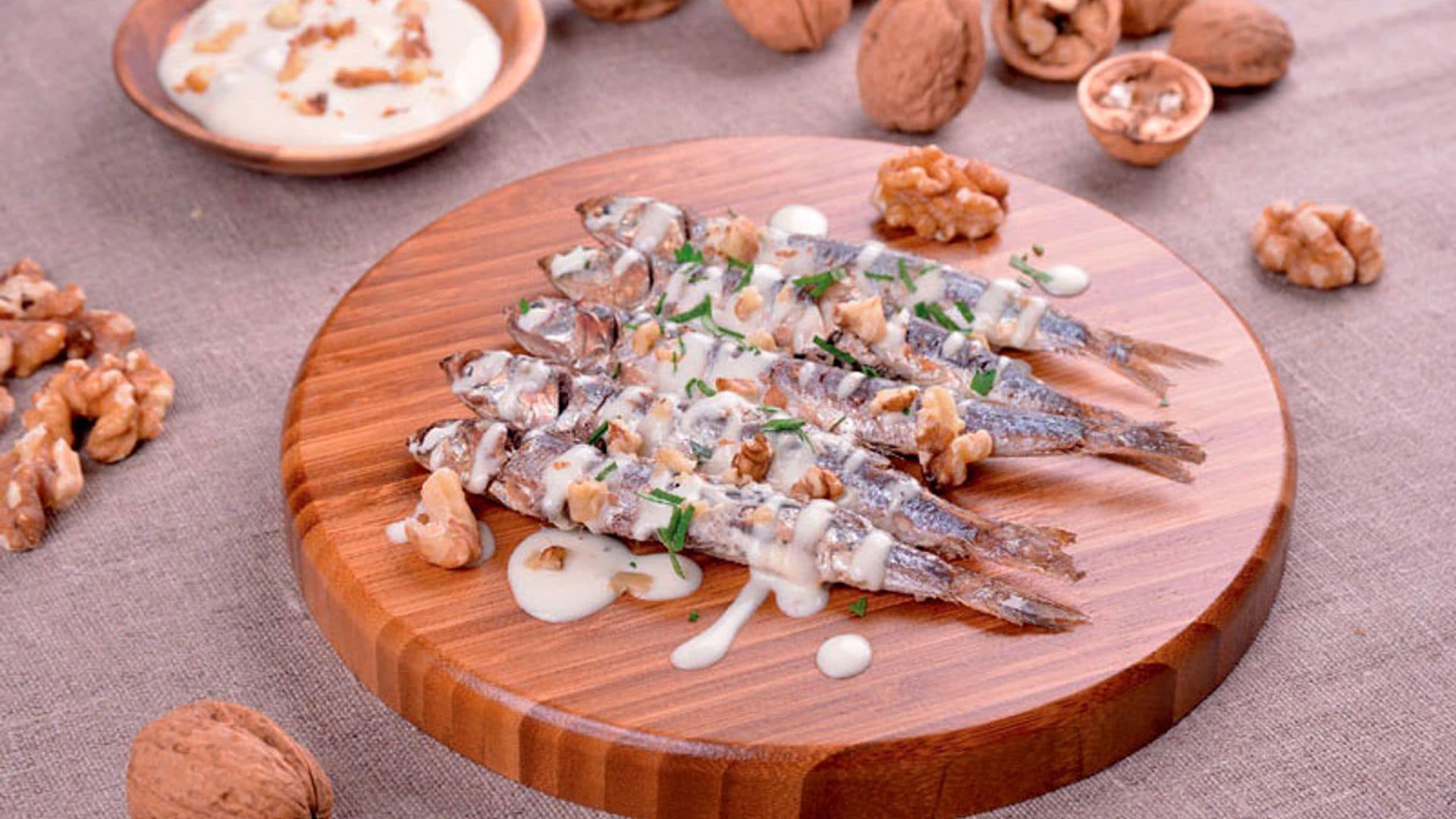 Sardinas con mayonesa de nueces