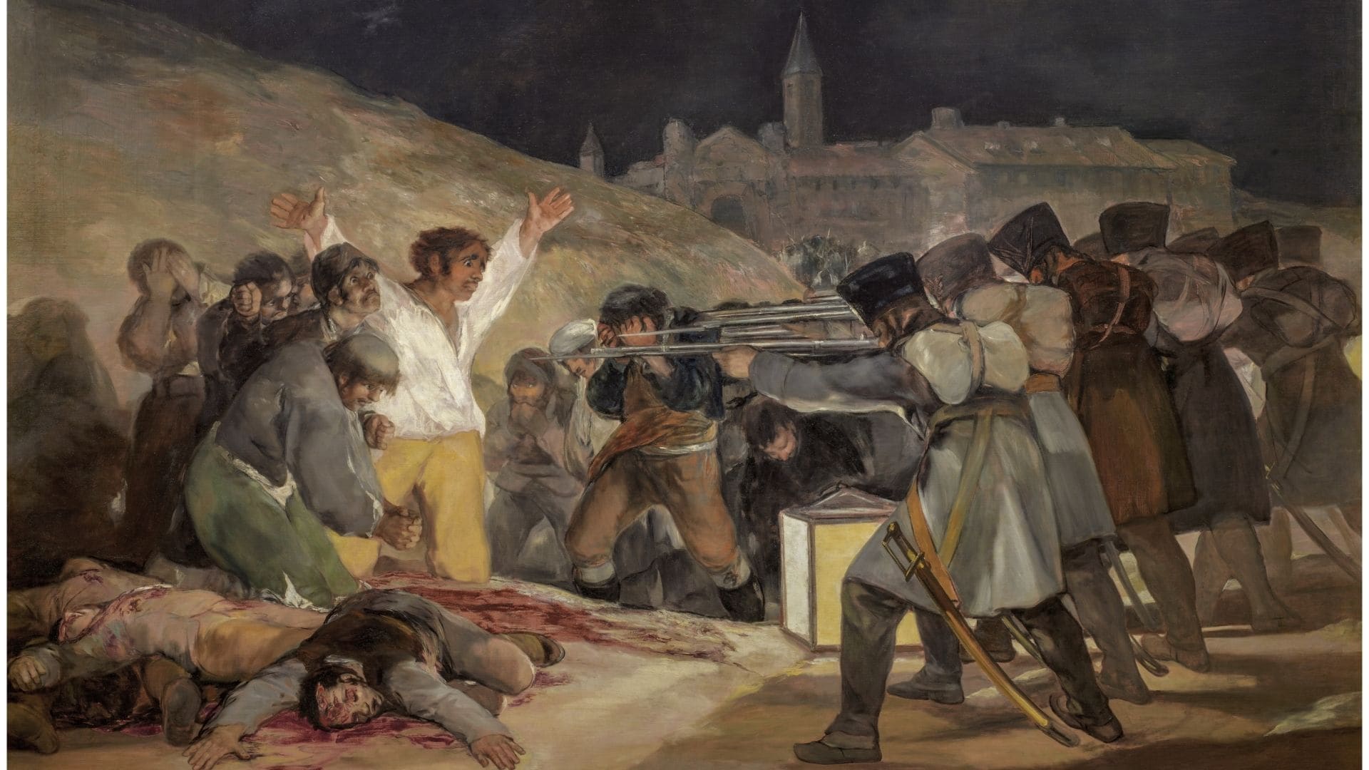 'El 3 de mayo en Madrid' o 'Los fusilamientos', Francisco de Goya y Lucientes 1814. Óleo sobre lienzo, 268 x 347 cm