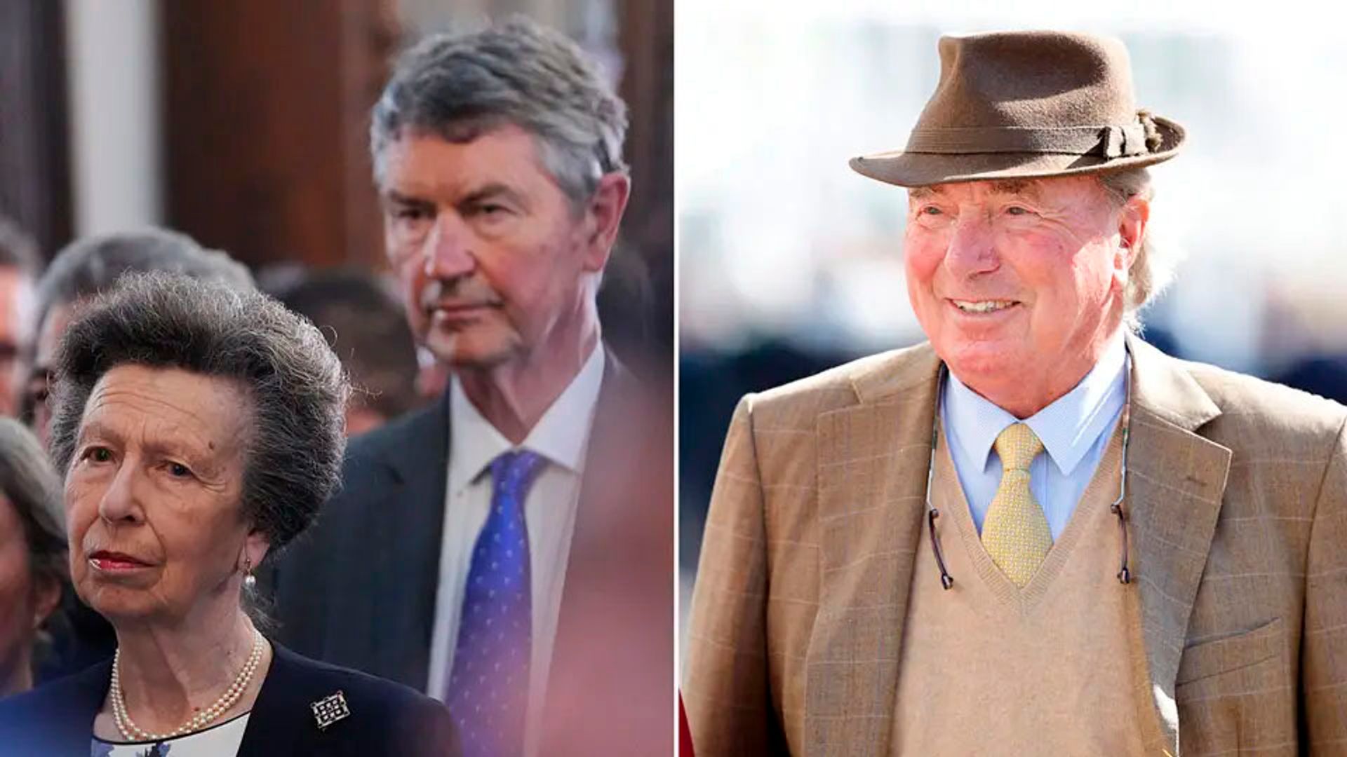 La princesa Ana y su marido, Sir Timothy Laurence, con su ex Mark Phillips