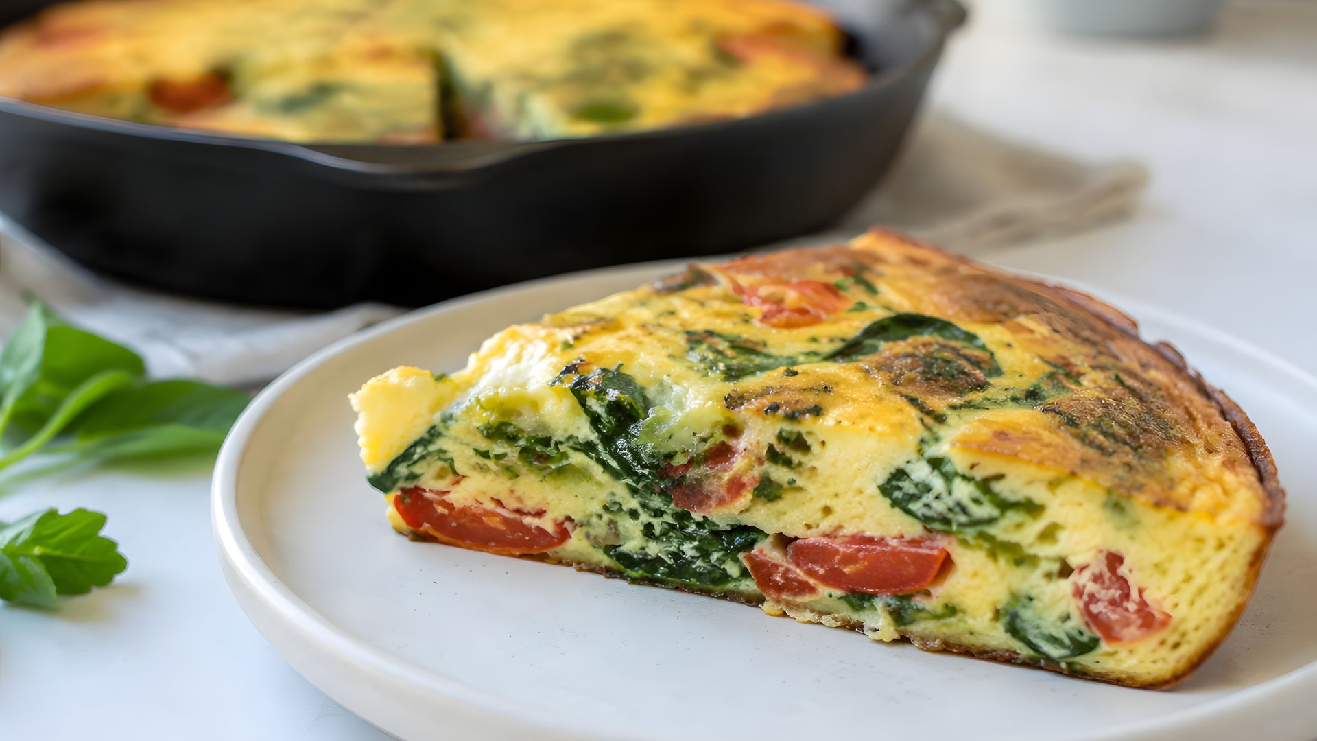 La frittata exprés de tomates, espinacas y feta que se prepara en menos de 30 minutos y es la cena perfecta