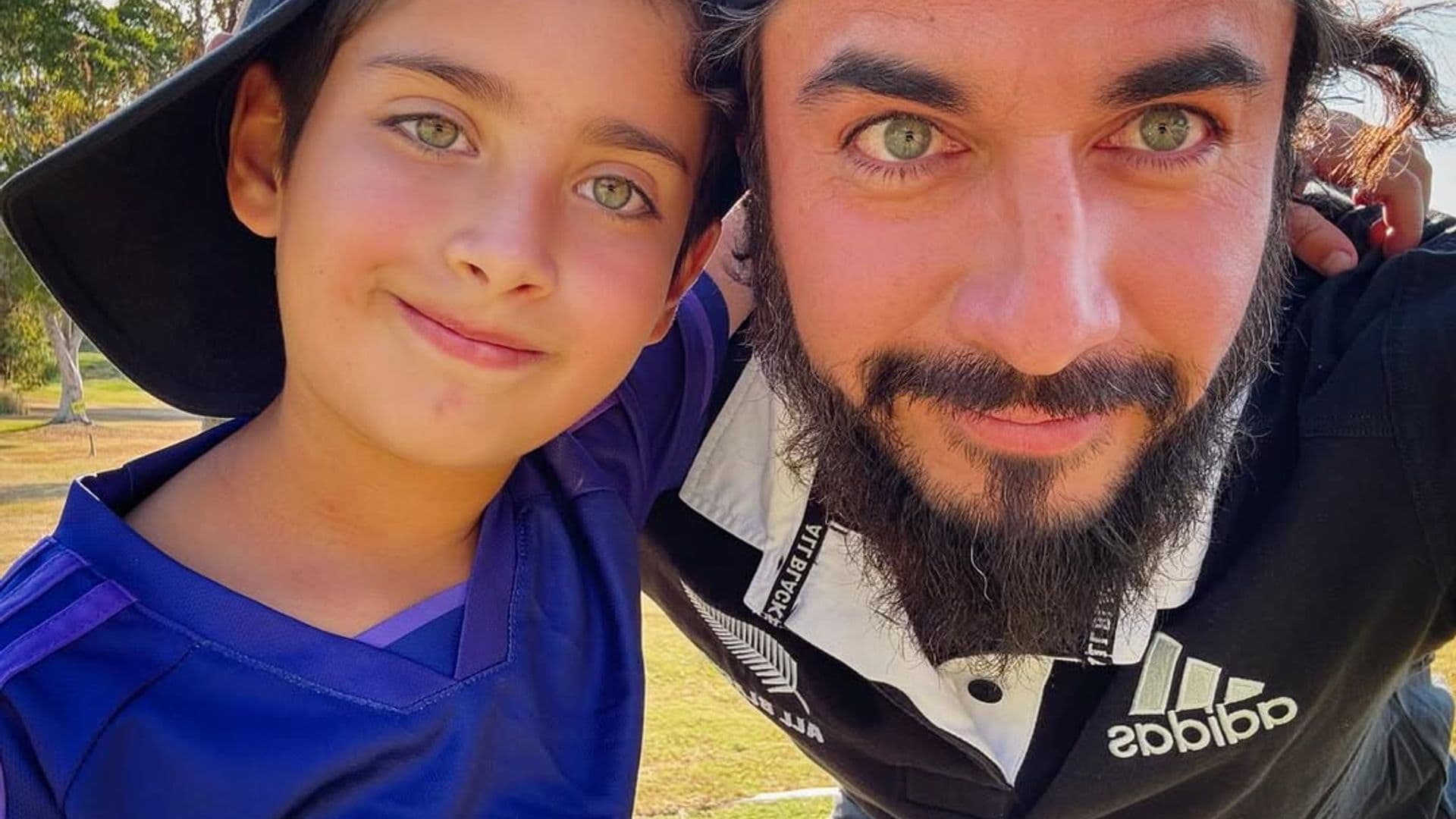 Josué Alvarado con su hijo, el pequeño Marcelo, de ocho años.