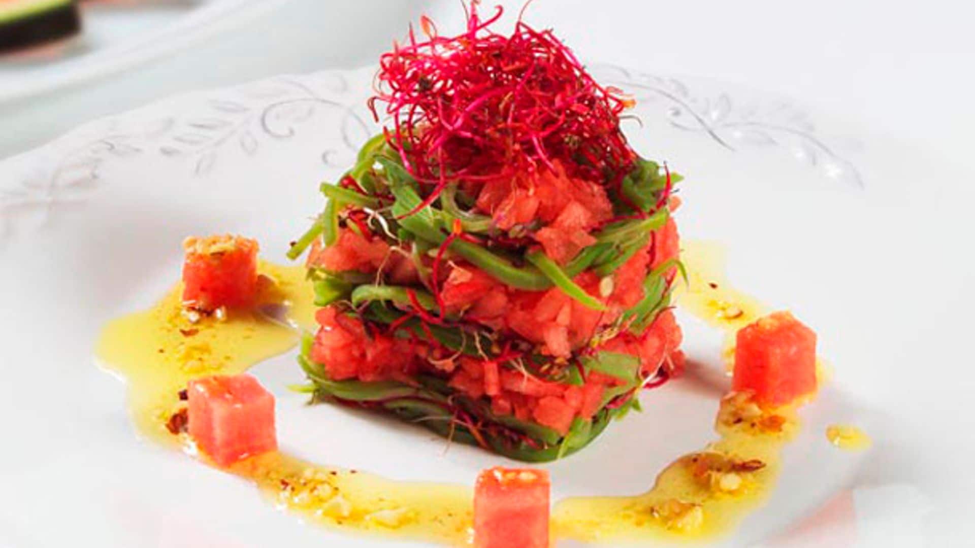 Ensalada de germinados y sandía