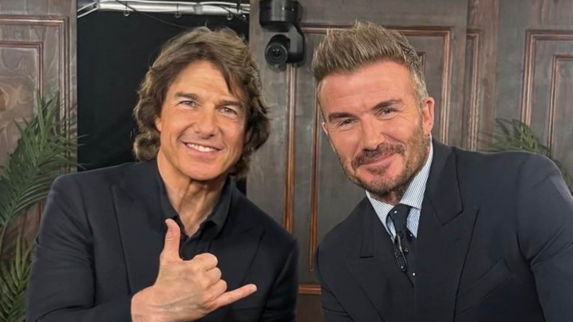 Tom Cruise, David Beckham y Tom Brady, juntos en la gran final de la Champions League