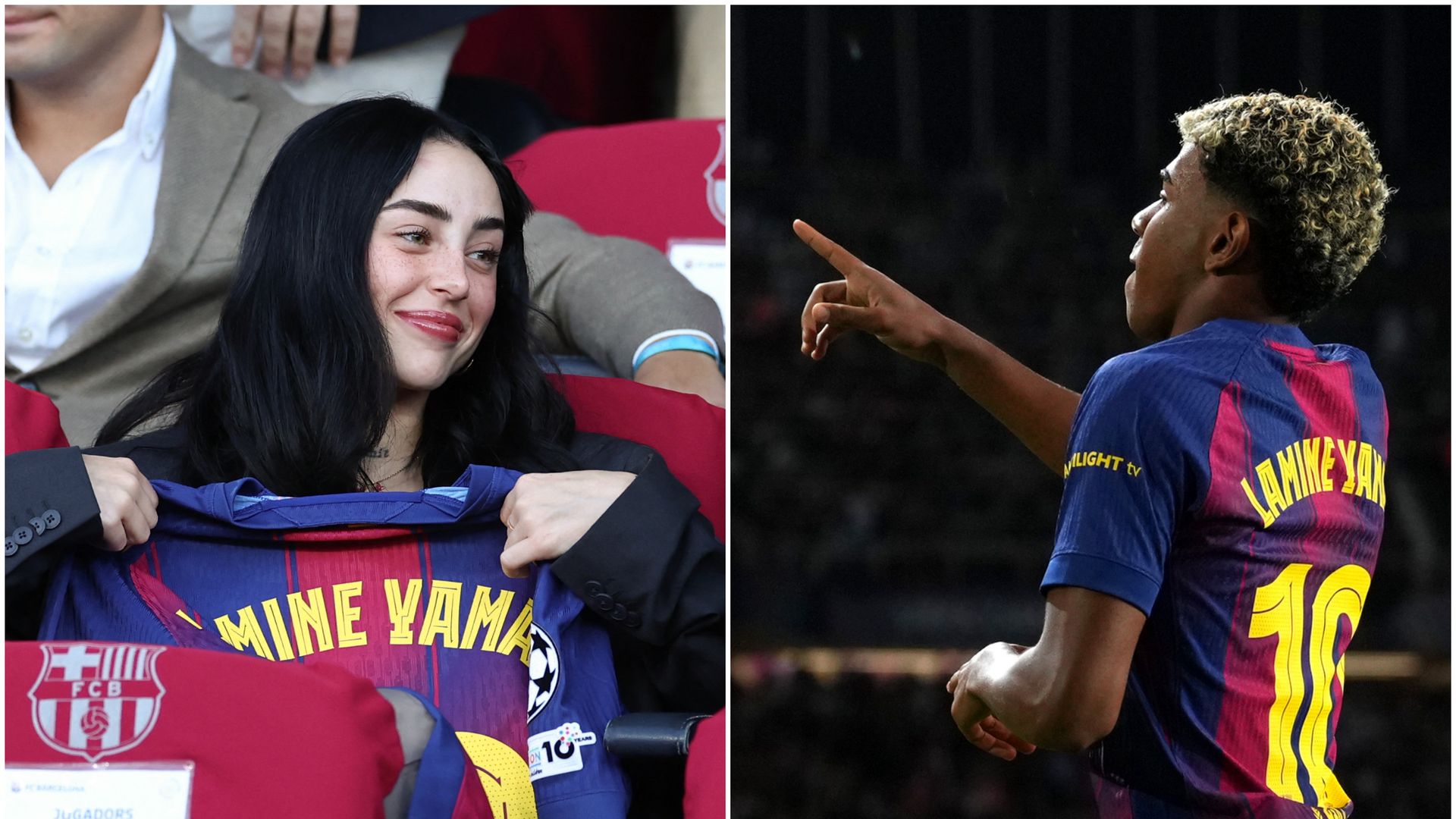 Lamine Yamal le dedicó a Nicki Nicole su gol con el F.C. Barcelona durante su reciente partido con el Olympiacos.