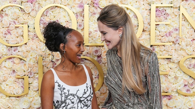 Zahara y Angelina Jolie en los Globos de Oro en The Beverly Hilton en enero de 2025