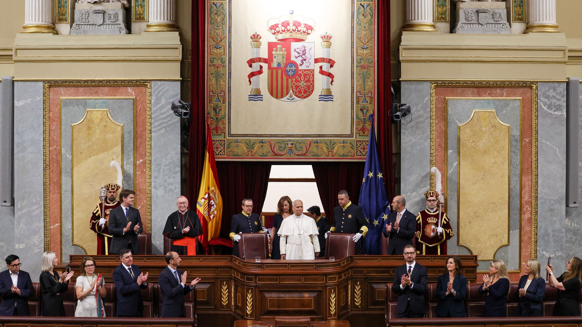 El Papa León XIV en el Congreso de los Diputados: una foto p