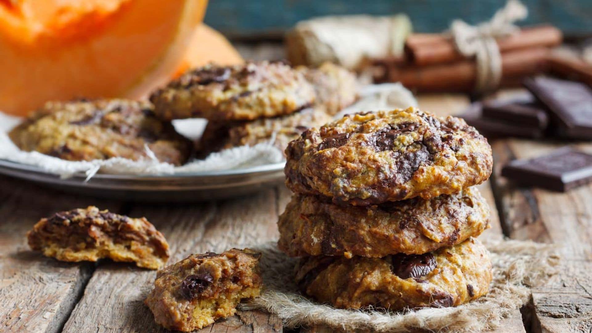 Galletas de calabaza y chocolate