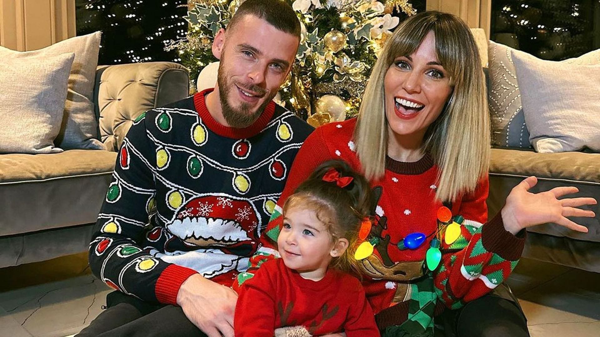 Las Navidades de Edurne y De Gea, volcados en su niña y acompañados por alguien de la familia muy especial