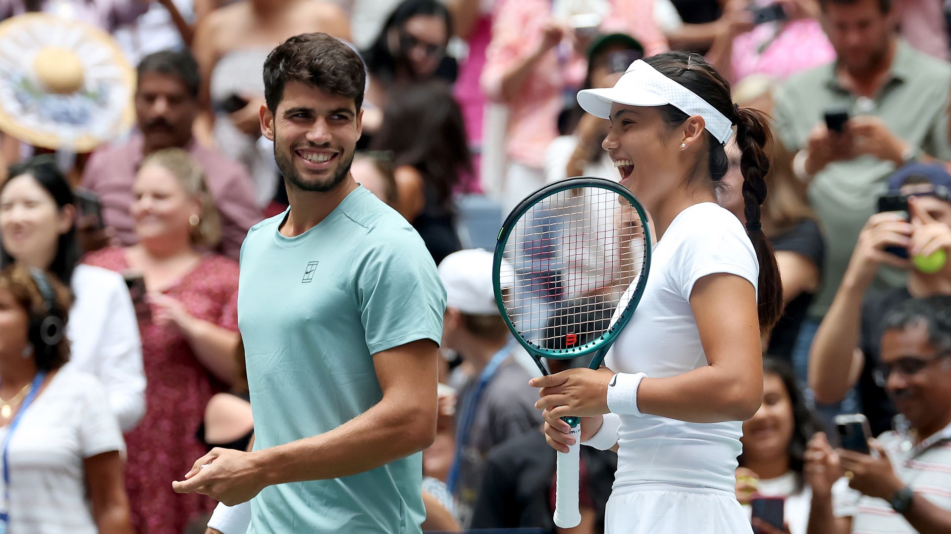 Emma Raducanu y Carlos Alcaraz en el US OPEN 2025, el 19 de agosto de 2025
