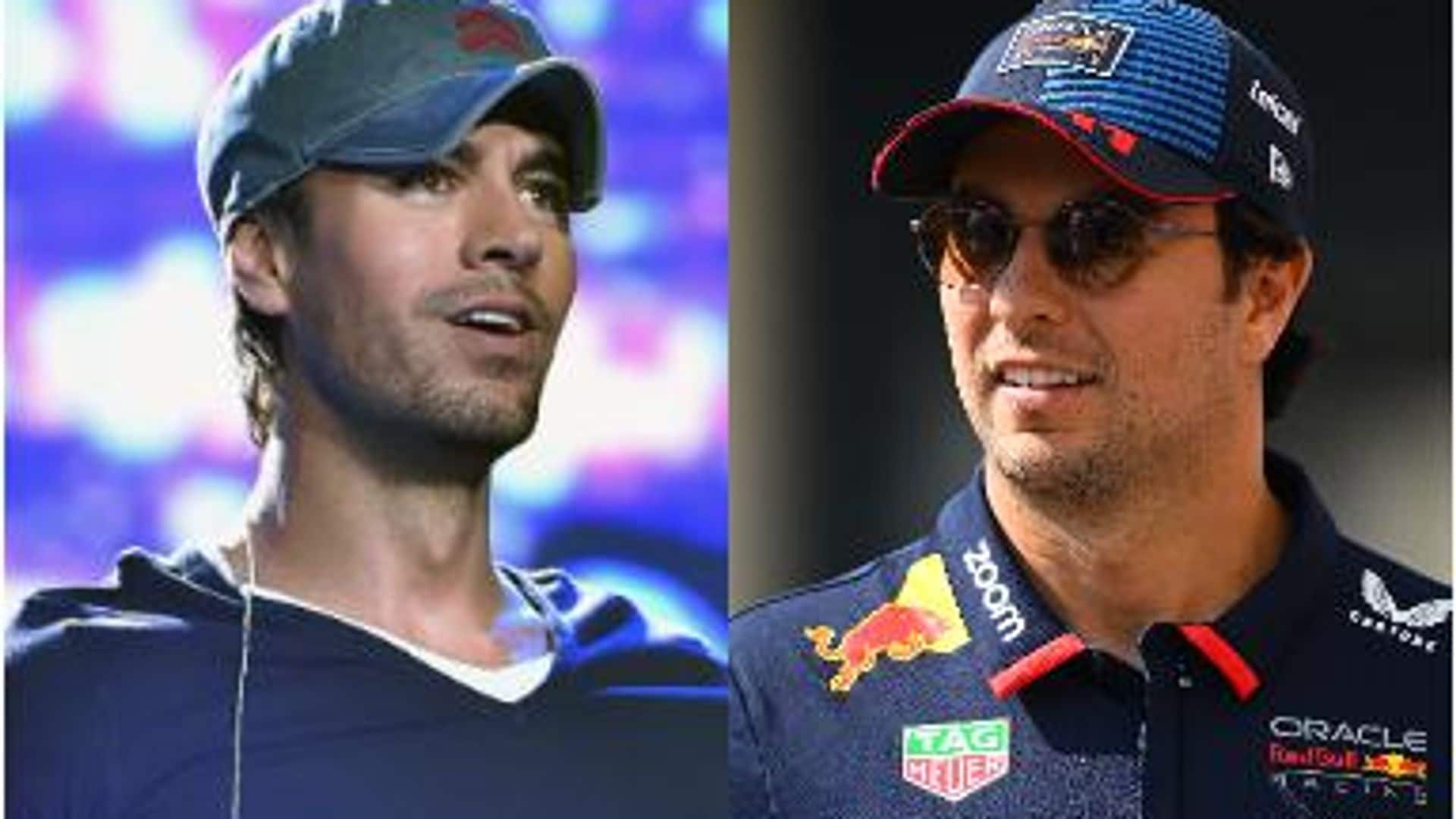 Checo Pérez y Enrique Iglesias