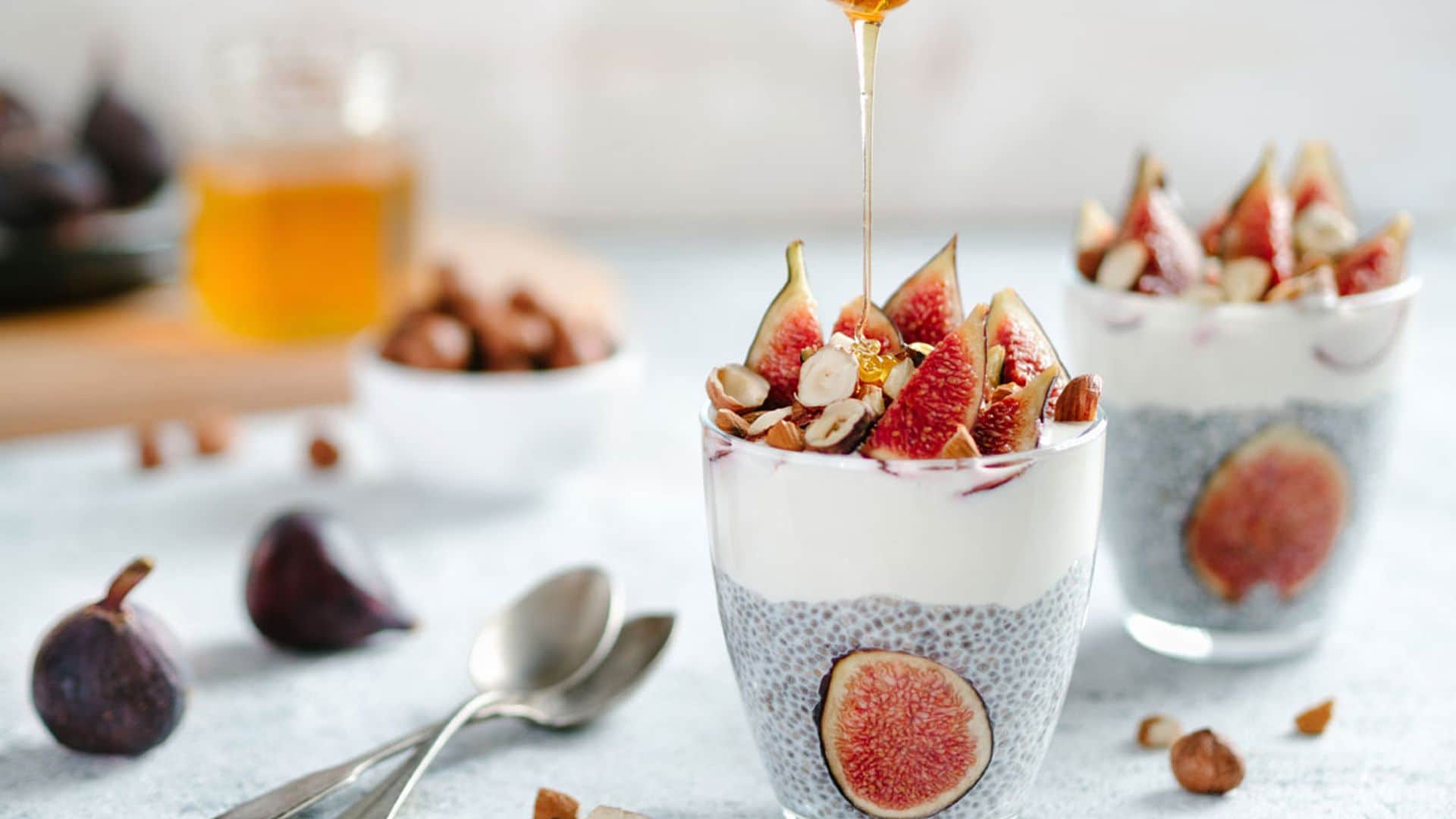 Pudin de chía, yogur y brevas