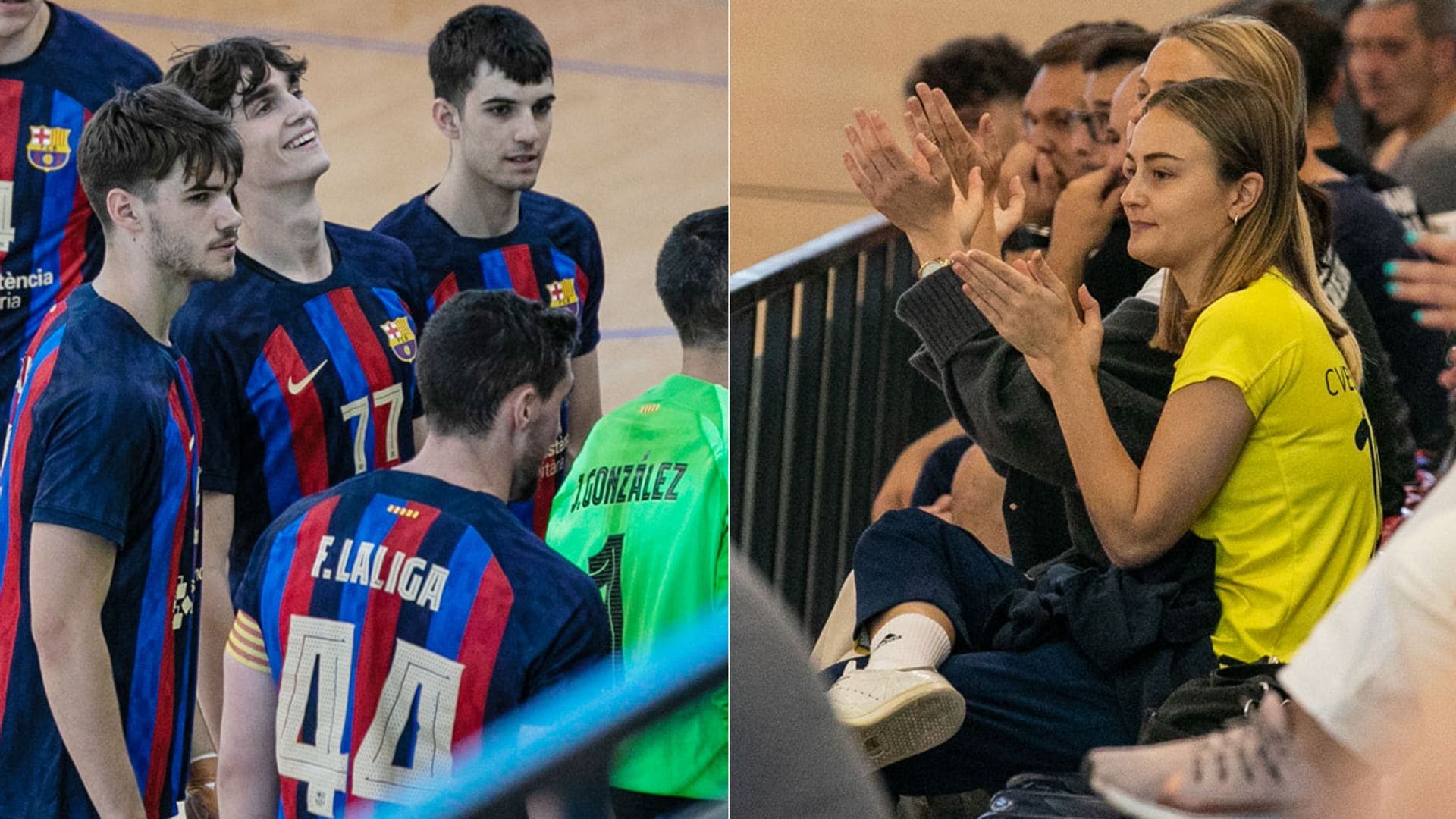 La felicidad de Pablo Urdangarin al ver a su novia en las gradas durante su último partido