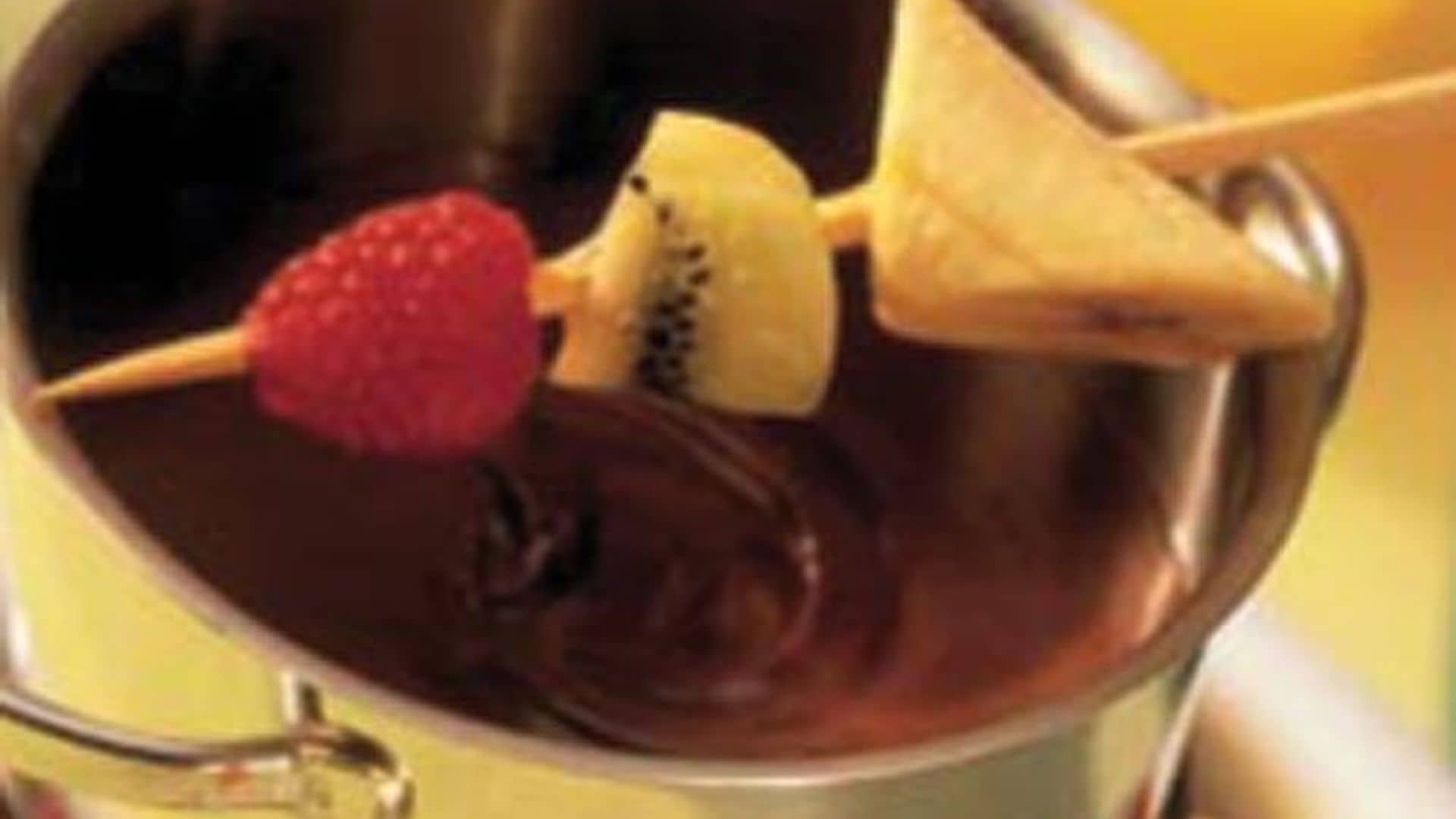 'Fondue' de chocolate con frutas