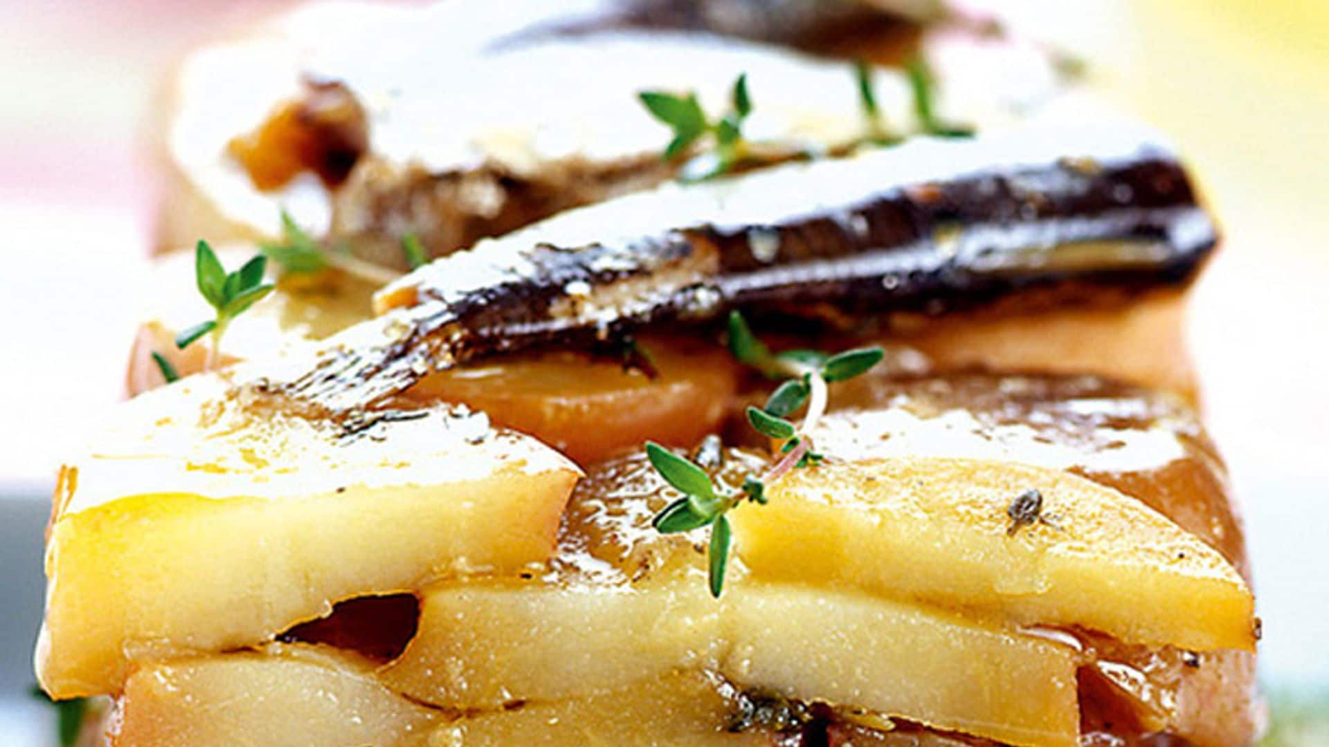 Pastel de patatas con sardinillas