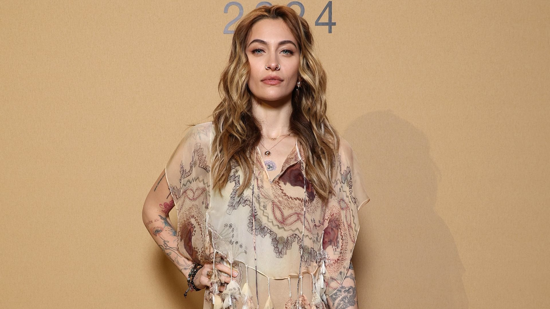 Paris Jackson en el Paris Fashion Week, en febrero de 2024.