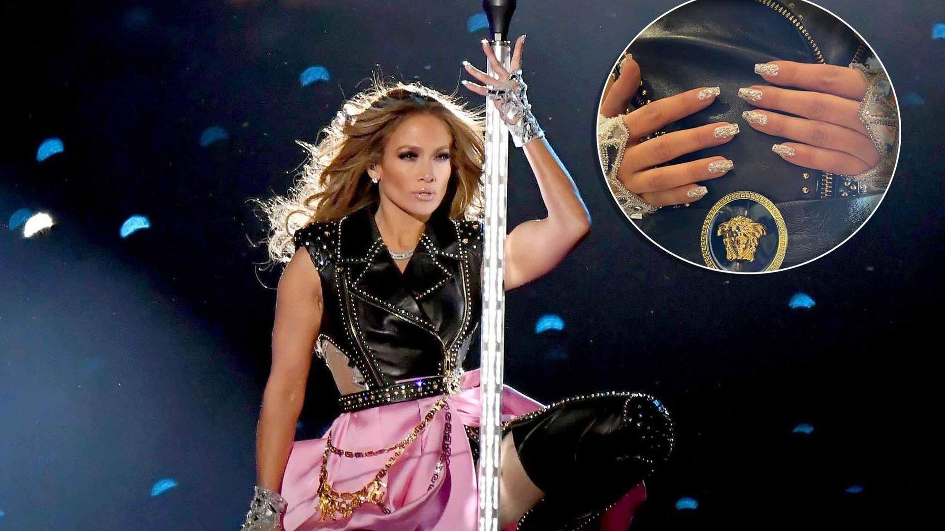 Super Bowl: la increíble manicure de Jennifer Lopez ¡hecha con cristales de Swarovski!