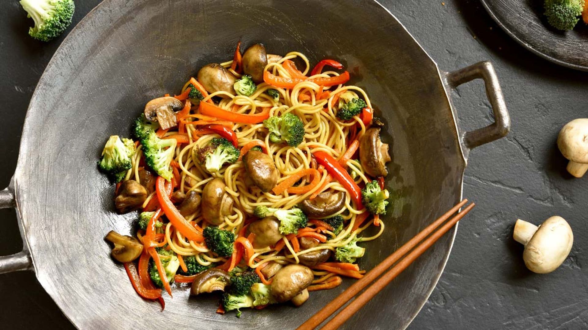 Fideos chinos con verduras