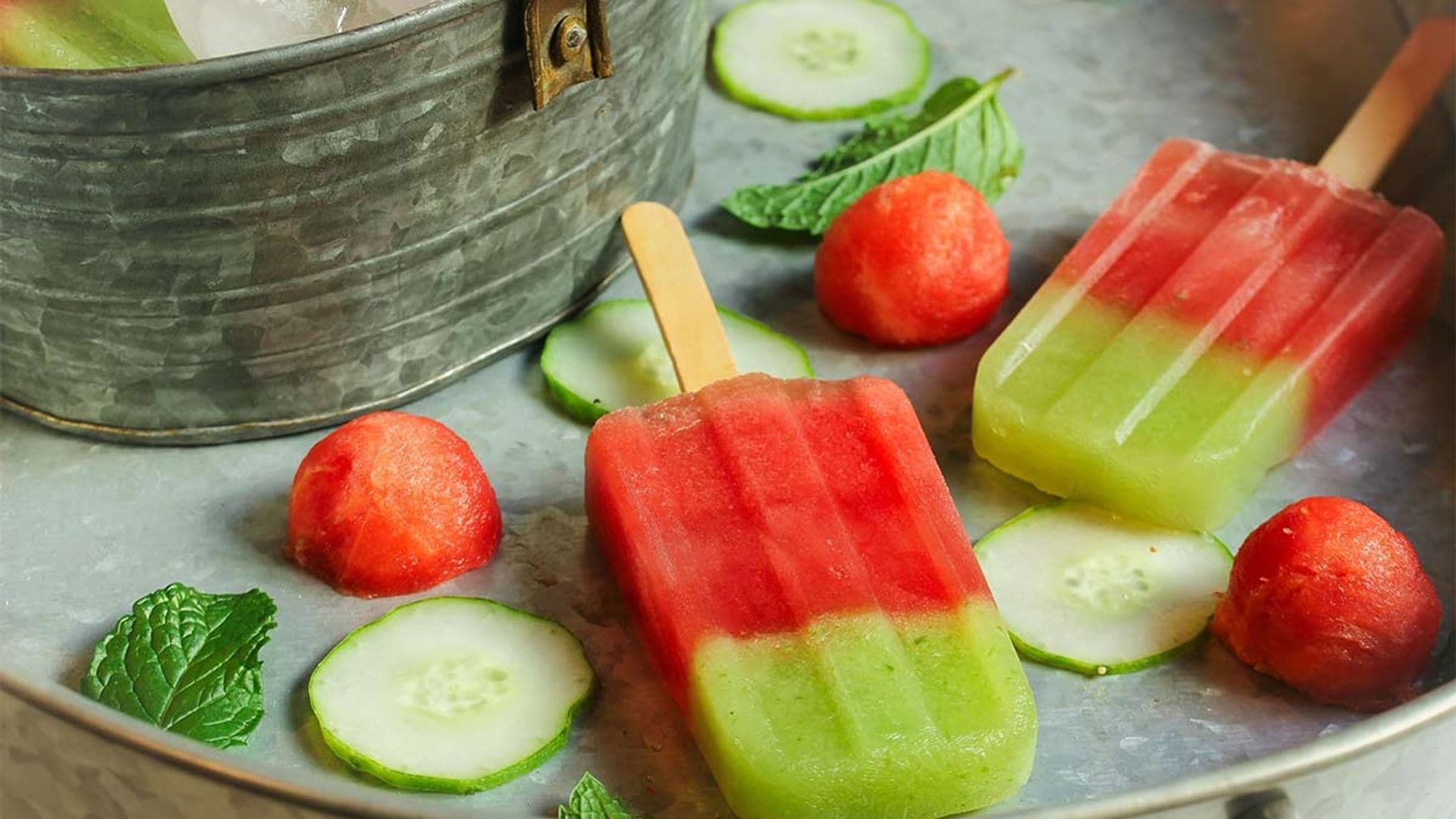Polos de sandía y pepino