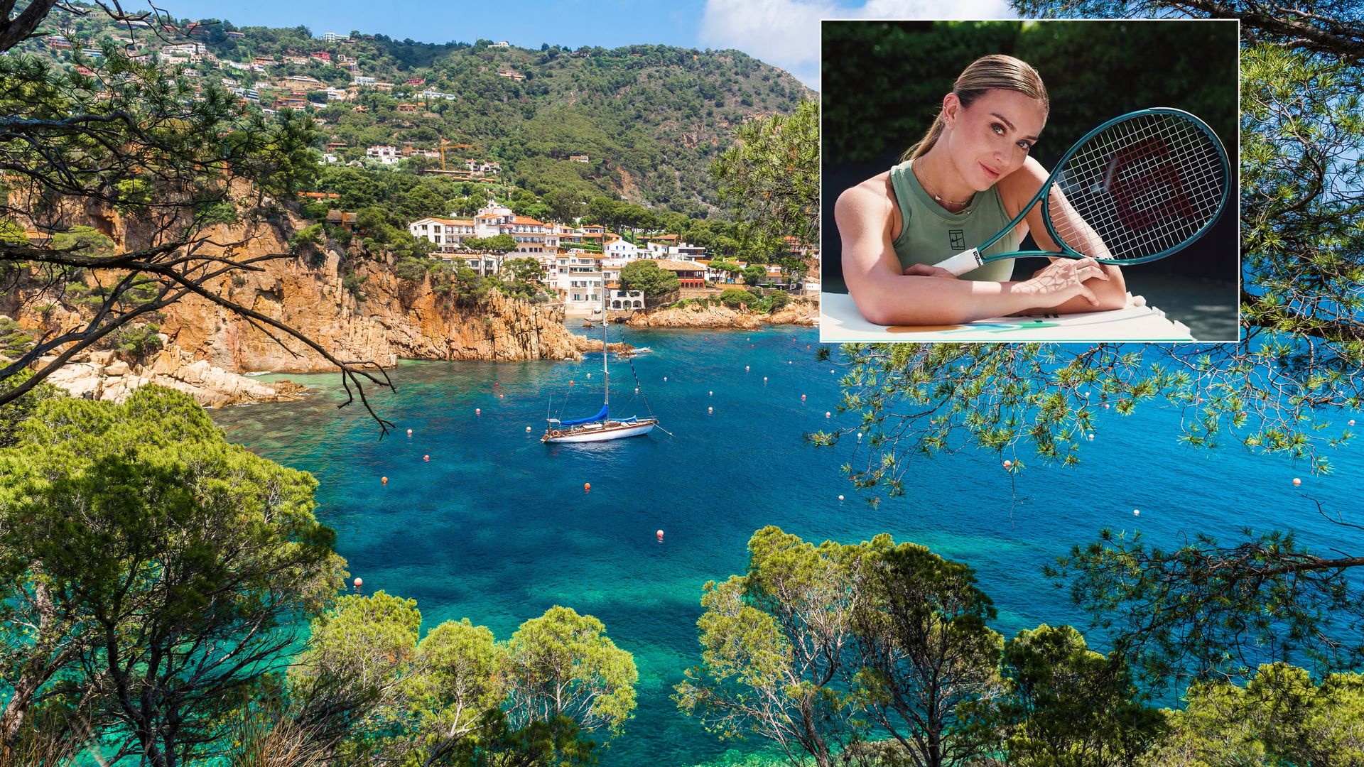 Paula Badosa y cala de Begur, Girona, Costa Brava