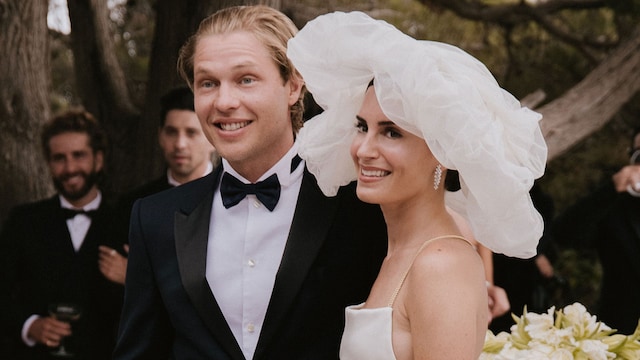 Gala González y John Steiner en su boda