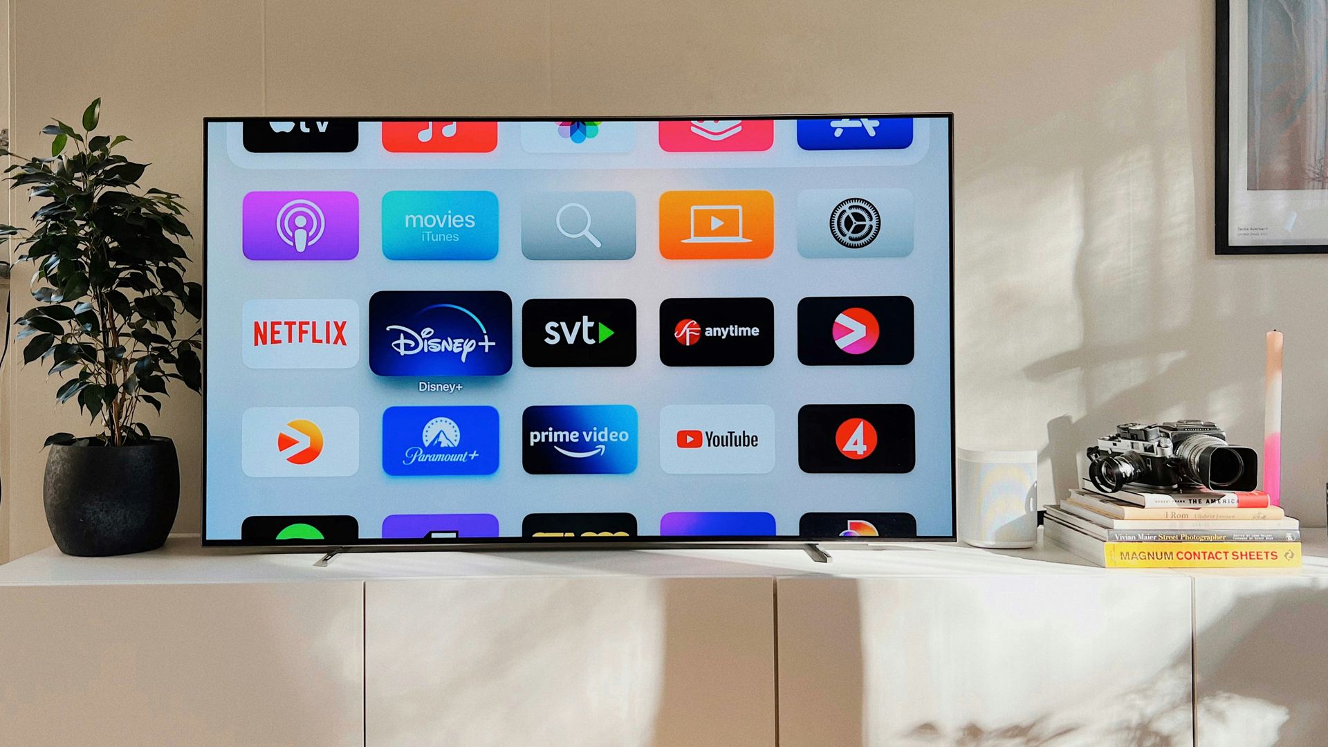 Una smart TV con aplicaciones