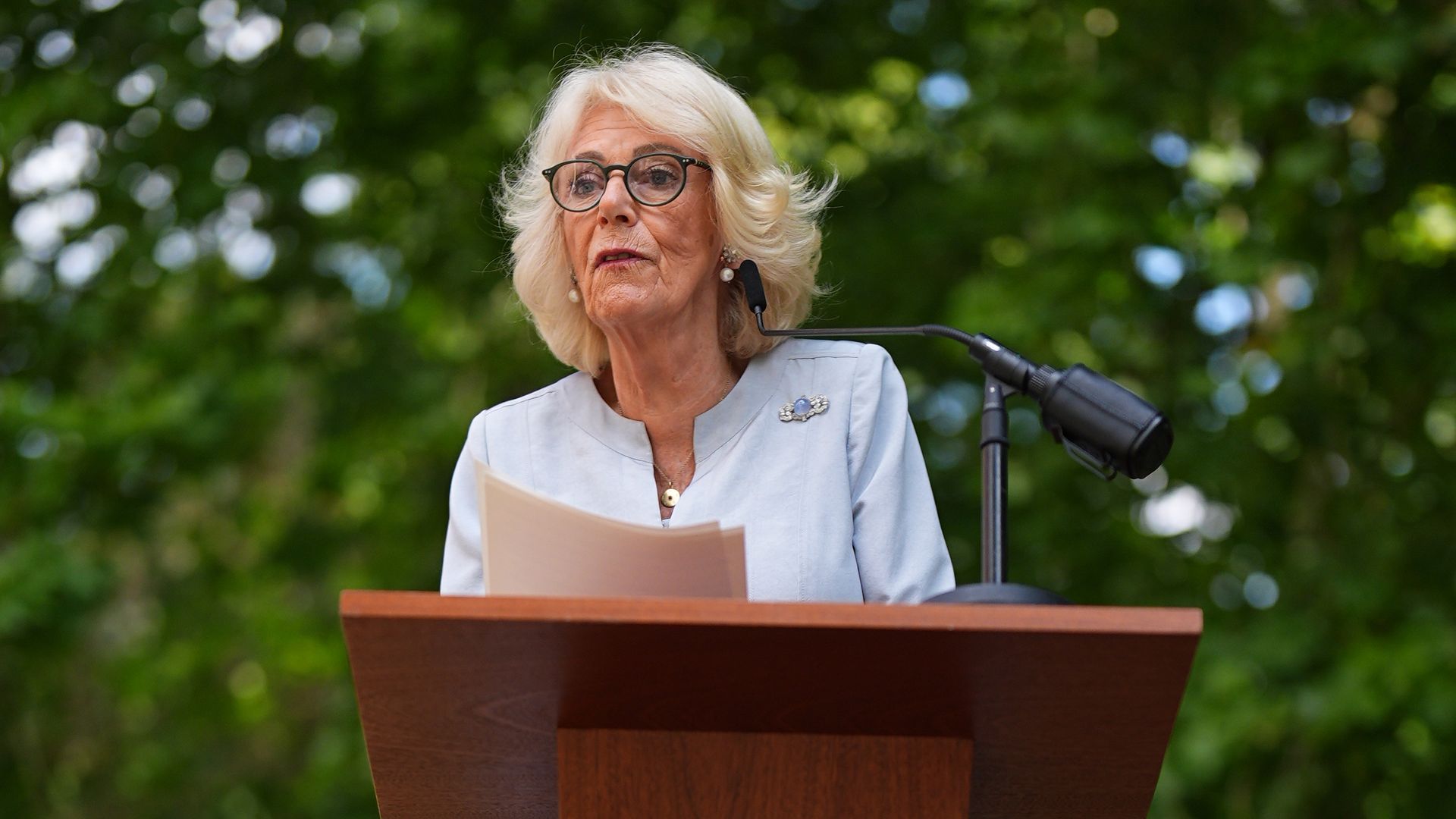 La mujer del rey Carlos III durante su discurso 