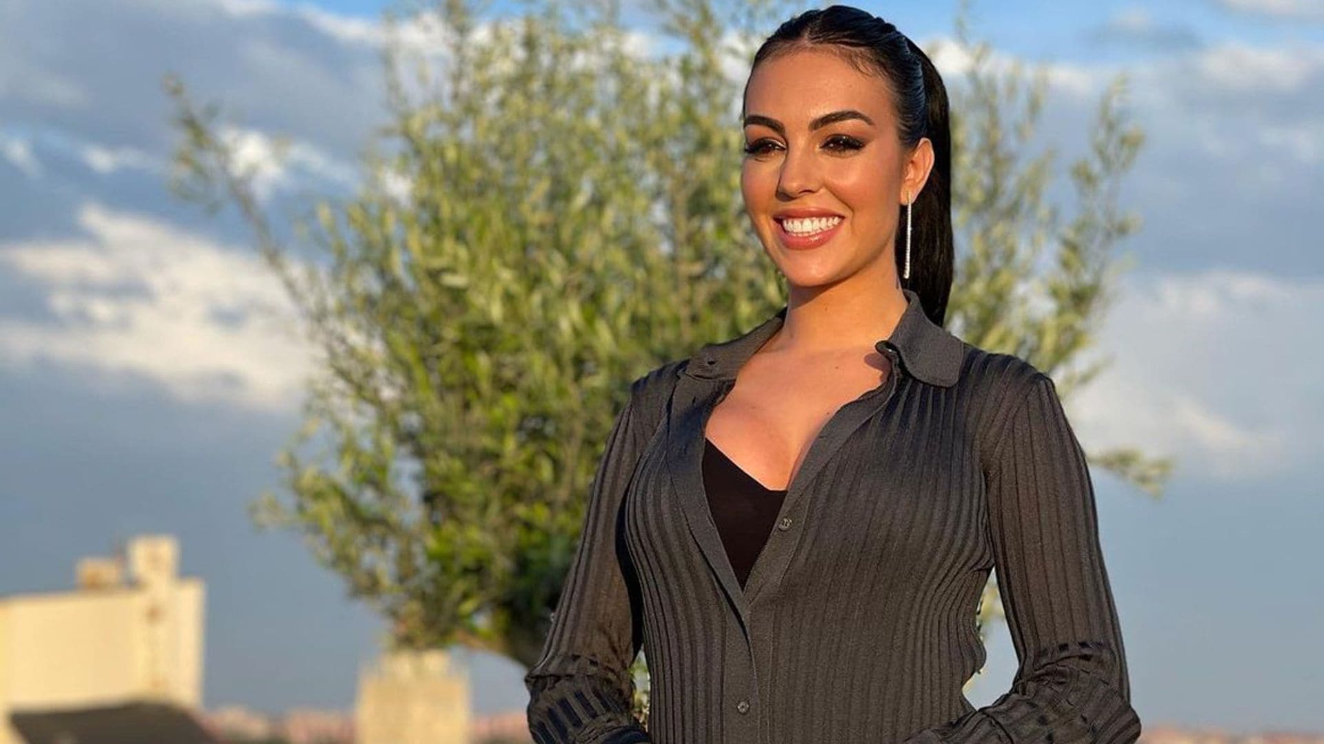 De Madrid al cielo: el espectacular posado de Georgina Rodríguez para apoyar a Cristiano Ronaldo