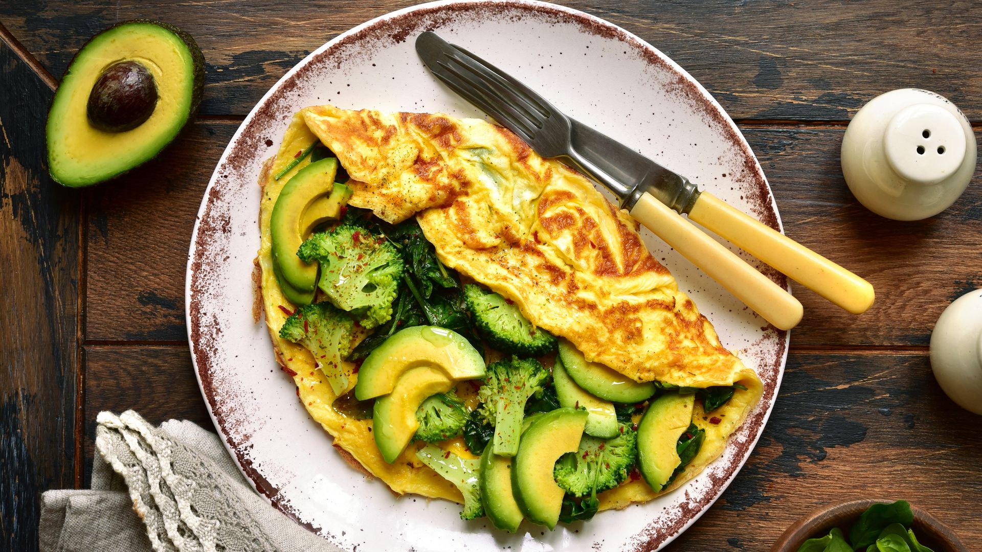 Tortilla rellena de verduras. 