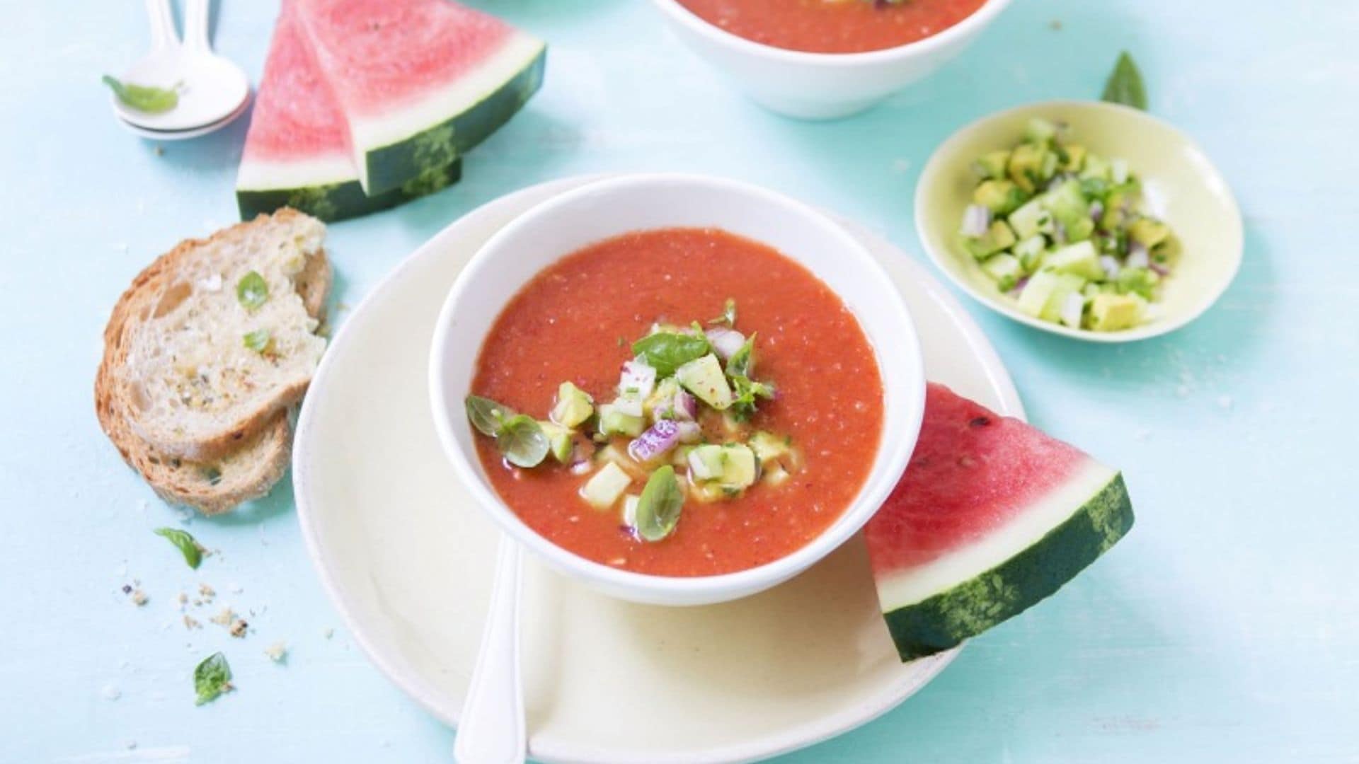 Gazpacho de sandía asada y aguacate