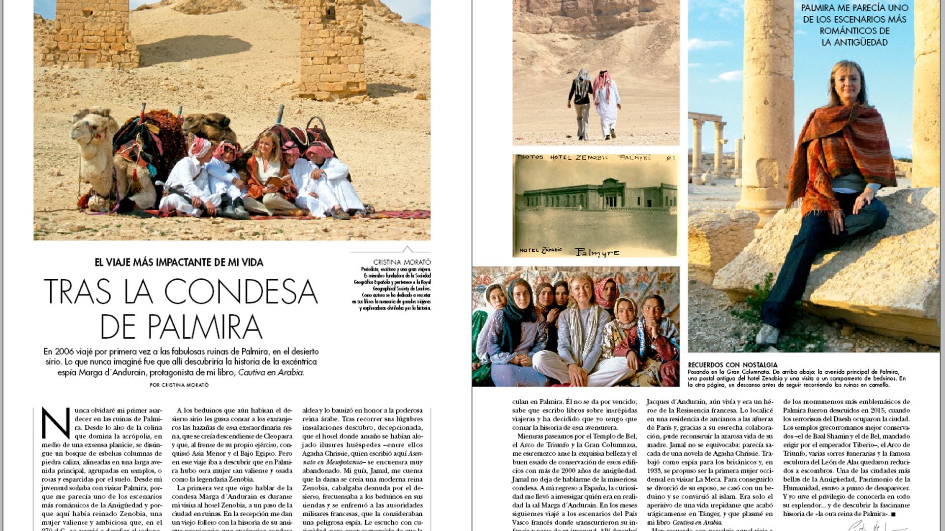 Páginas interiores del reportaje de Cristina Morató en el Especial ¡HOLA! Viajes 2025 del mes de mayo