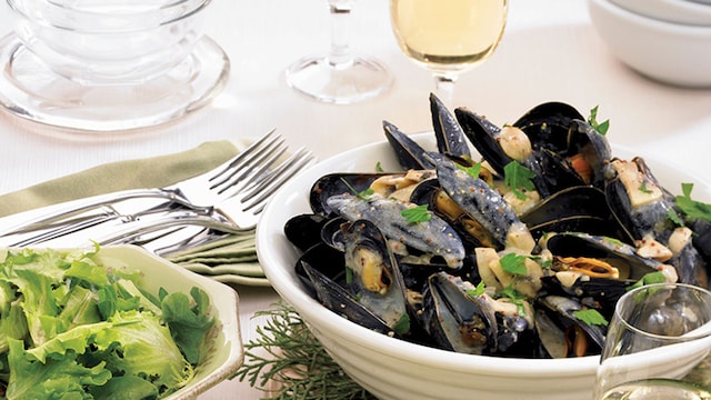 mejillones sidra mostaza