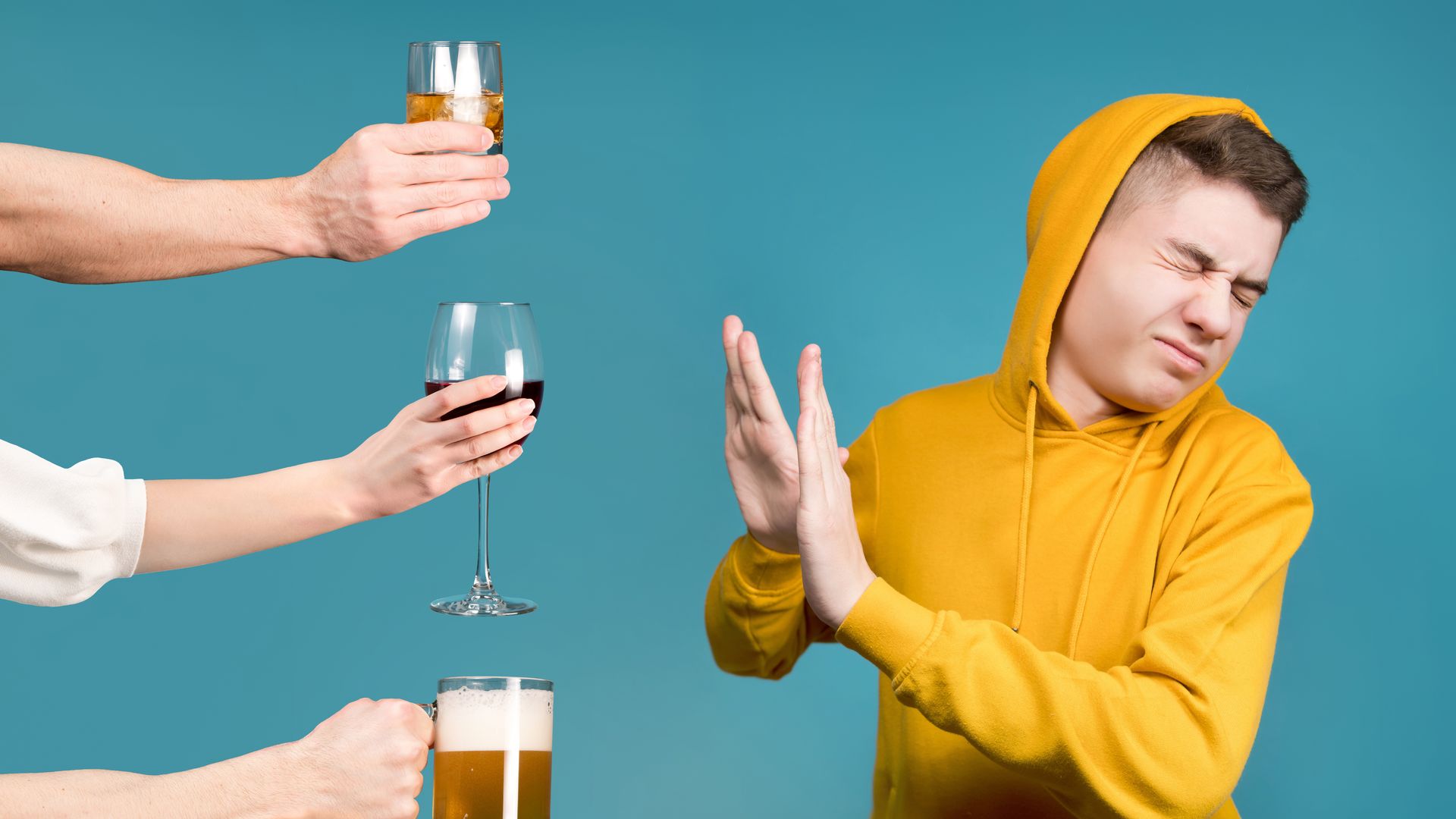 Adolescente rechaza beber alcohol