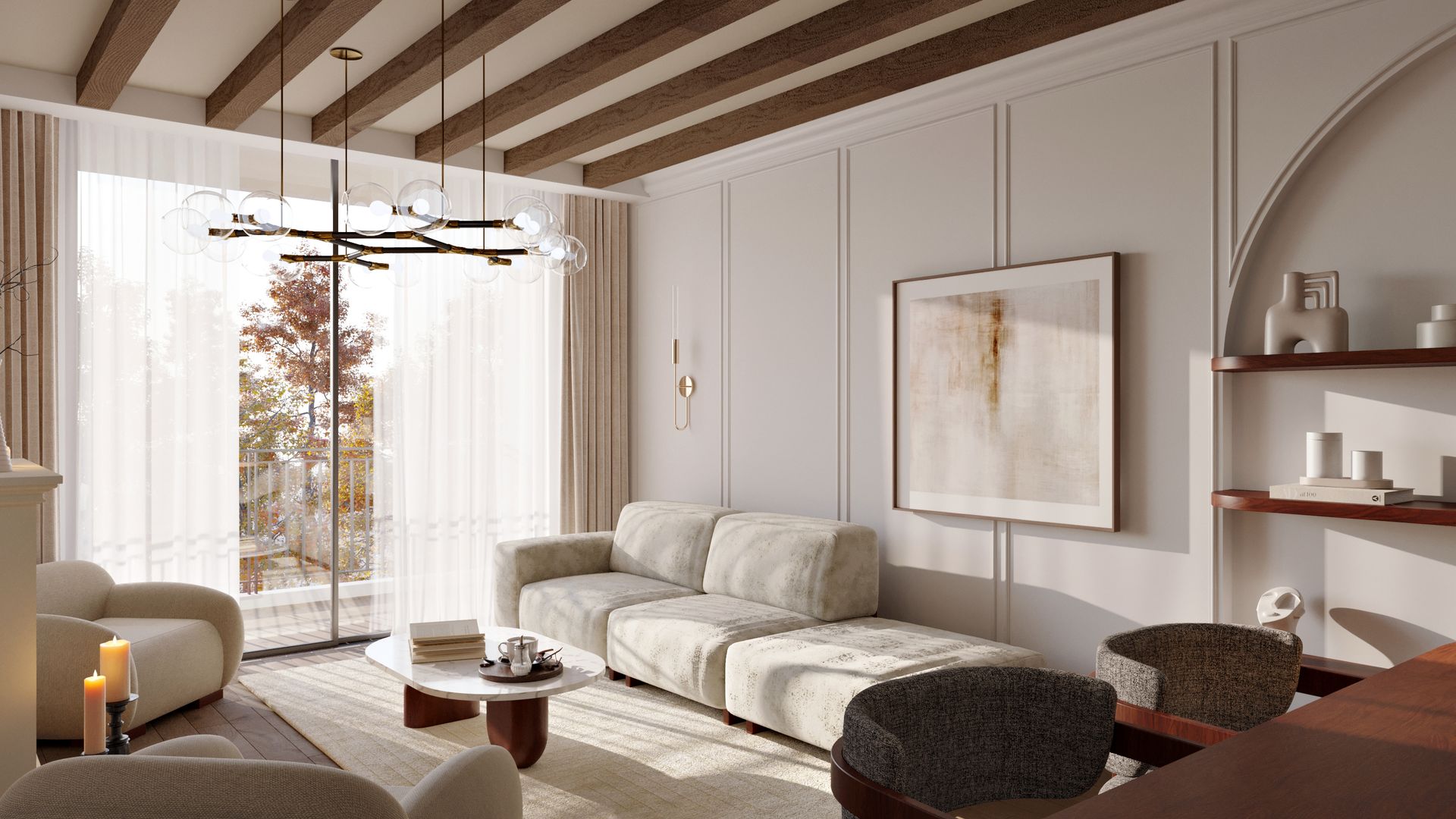 Salón en tonos neutros