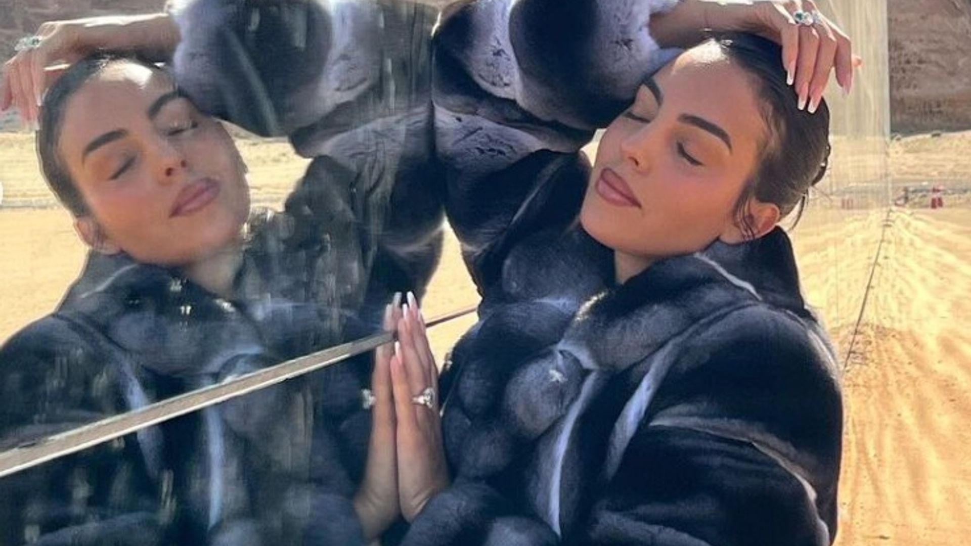 Georgina Rodríguez se une a la tendencia ‘mob wife’ con un abrigo en el desierto