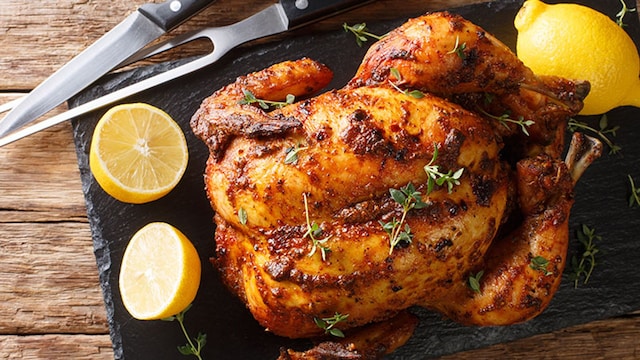 Pollo asado con limón