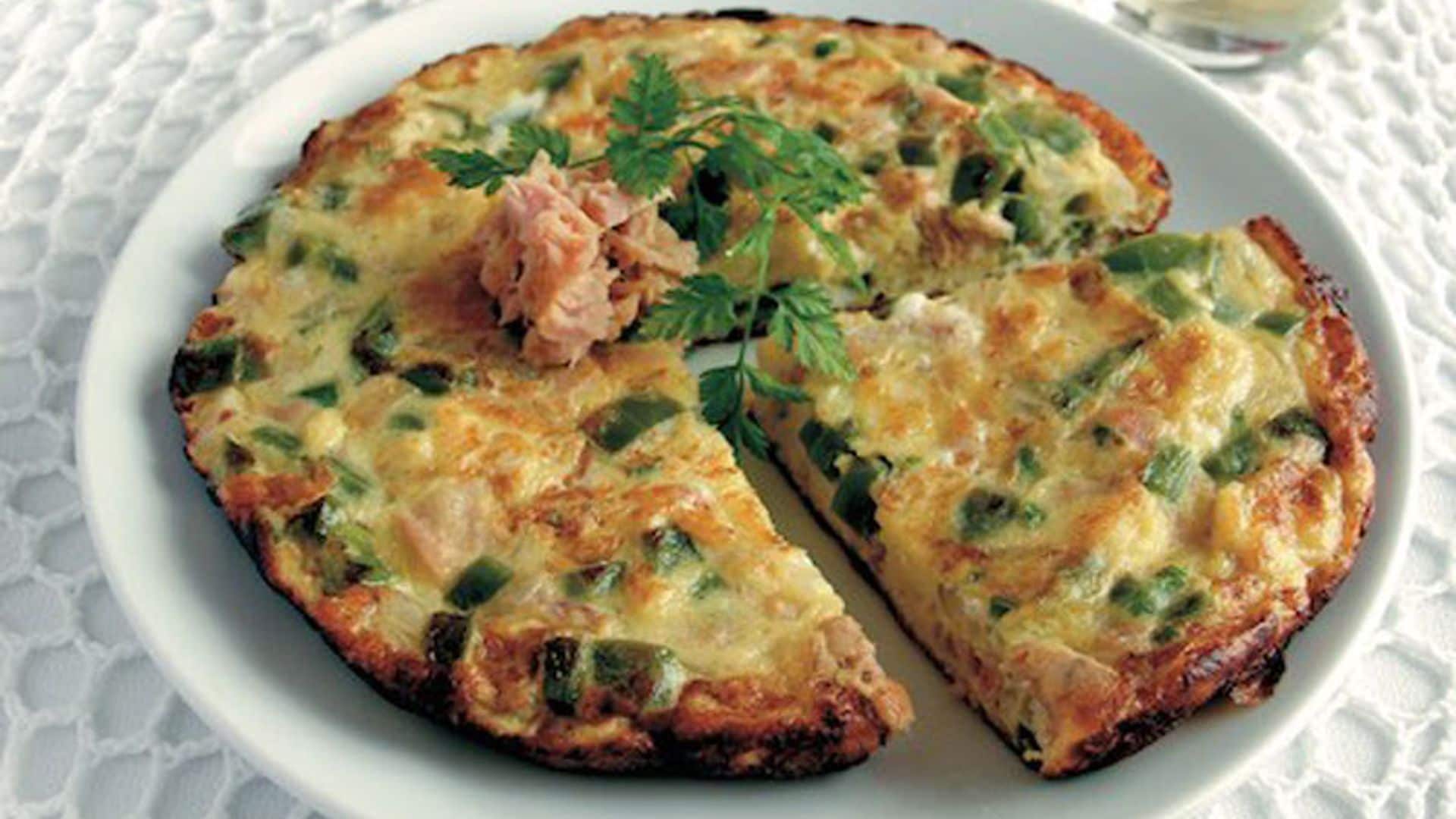 Tortilla de bonito con pimiento verde